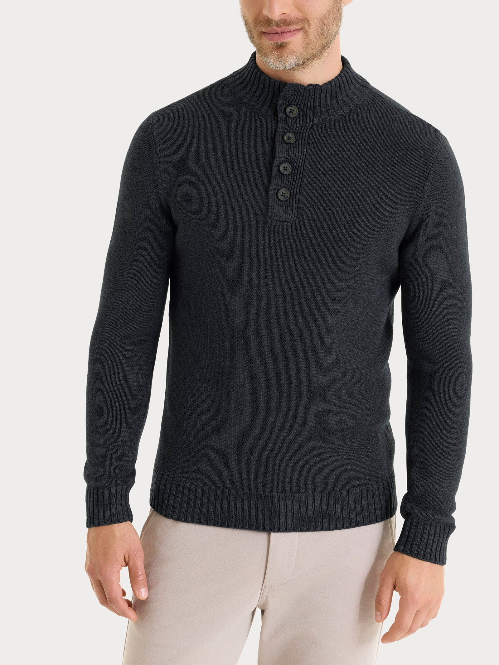 Ragno Winter Cotton lupetto uomo zip nero melange