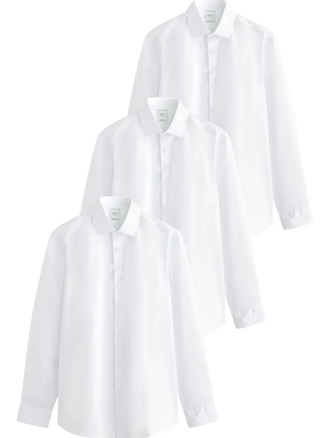 Next camicie uomo eleganti easy-care 3 pezzi regular cotone