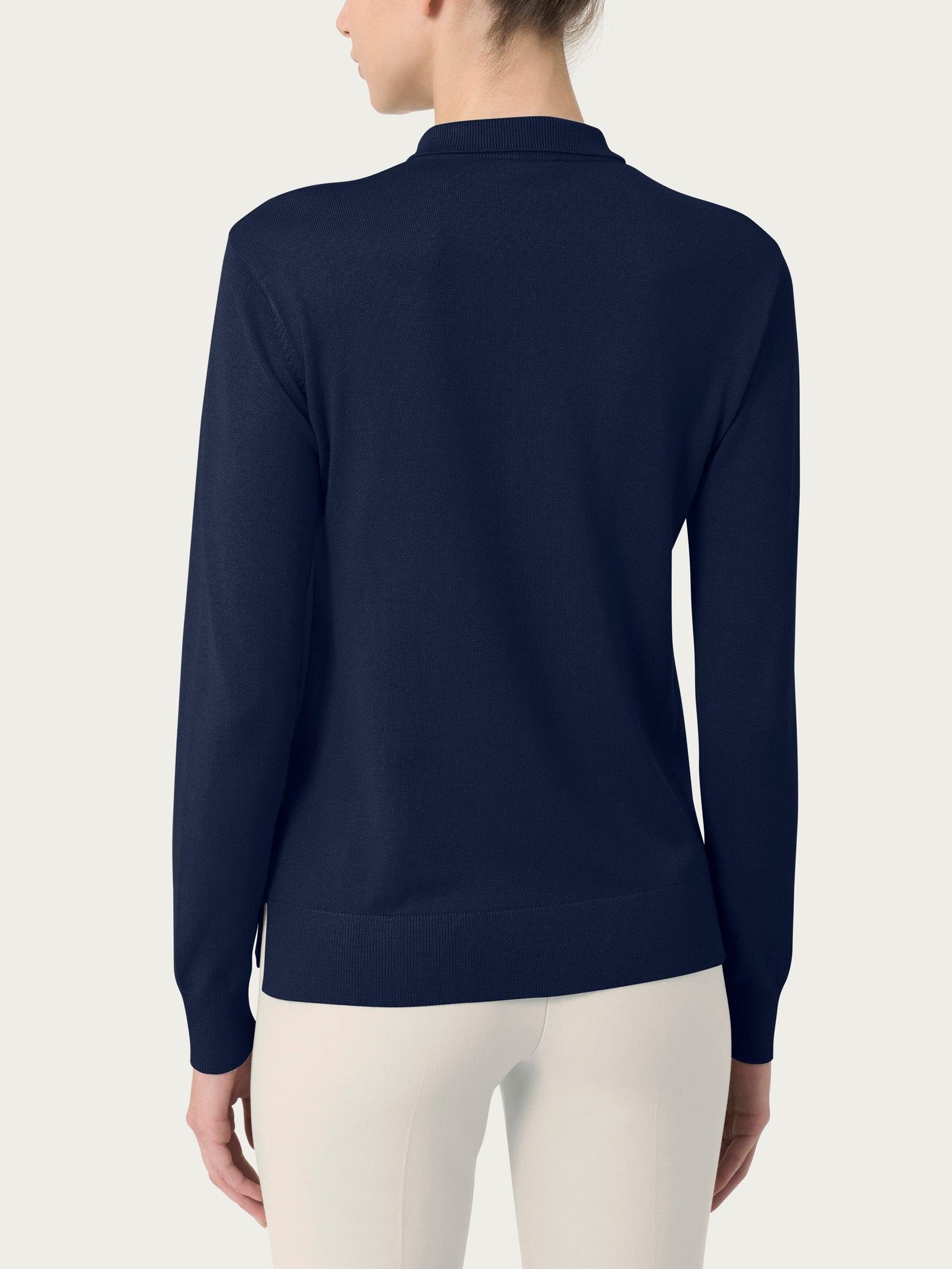 Ragno Four Seasons polo manica lunga bleu