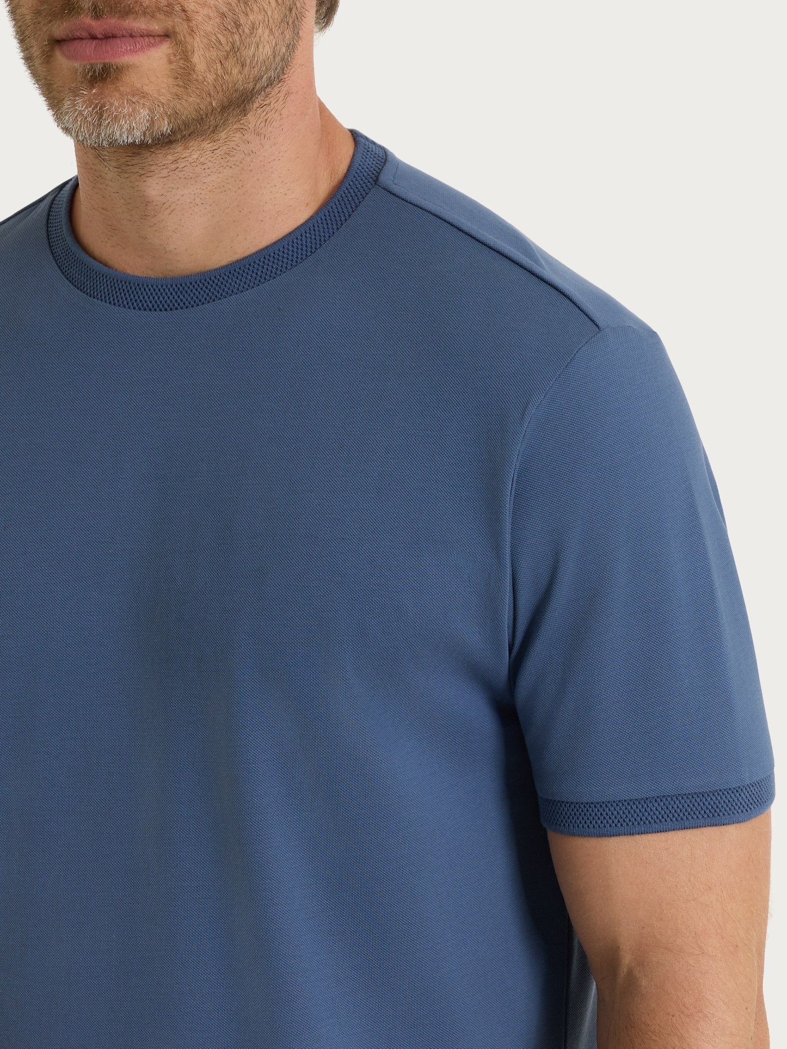 Ragno SL t-shirt girocollo piquet Vintage Indigo puro cotone