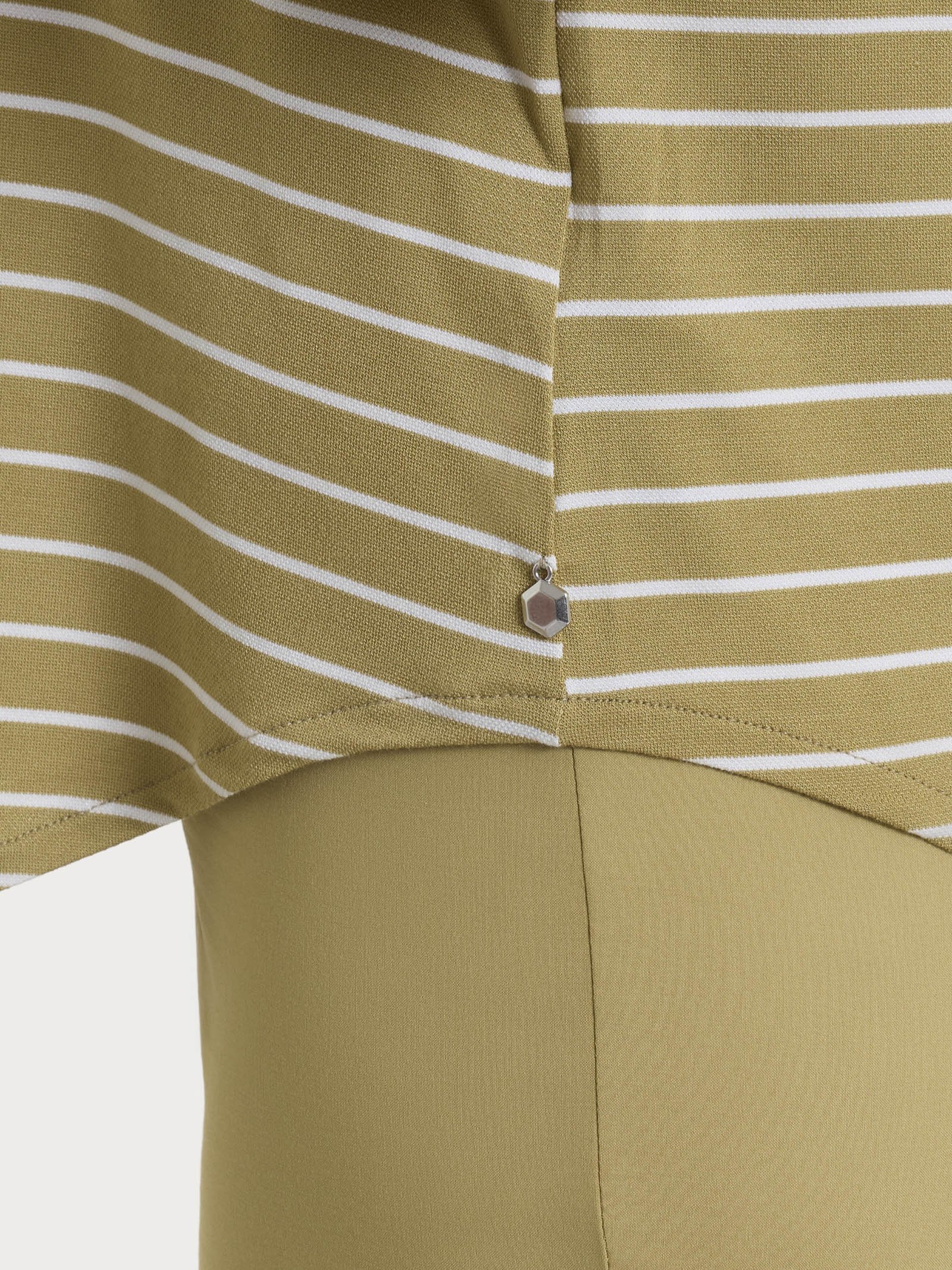 Ragno Summer Light Maglietta Serafino righe Fantasia Khaki