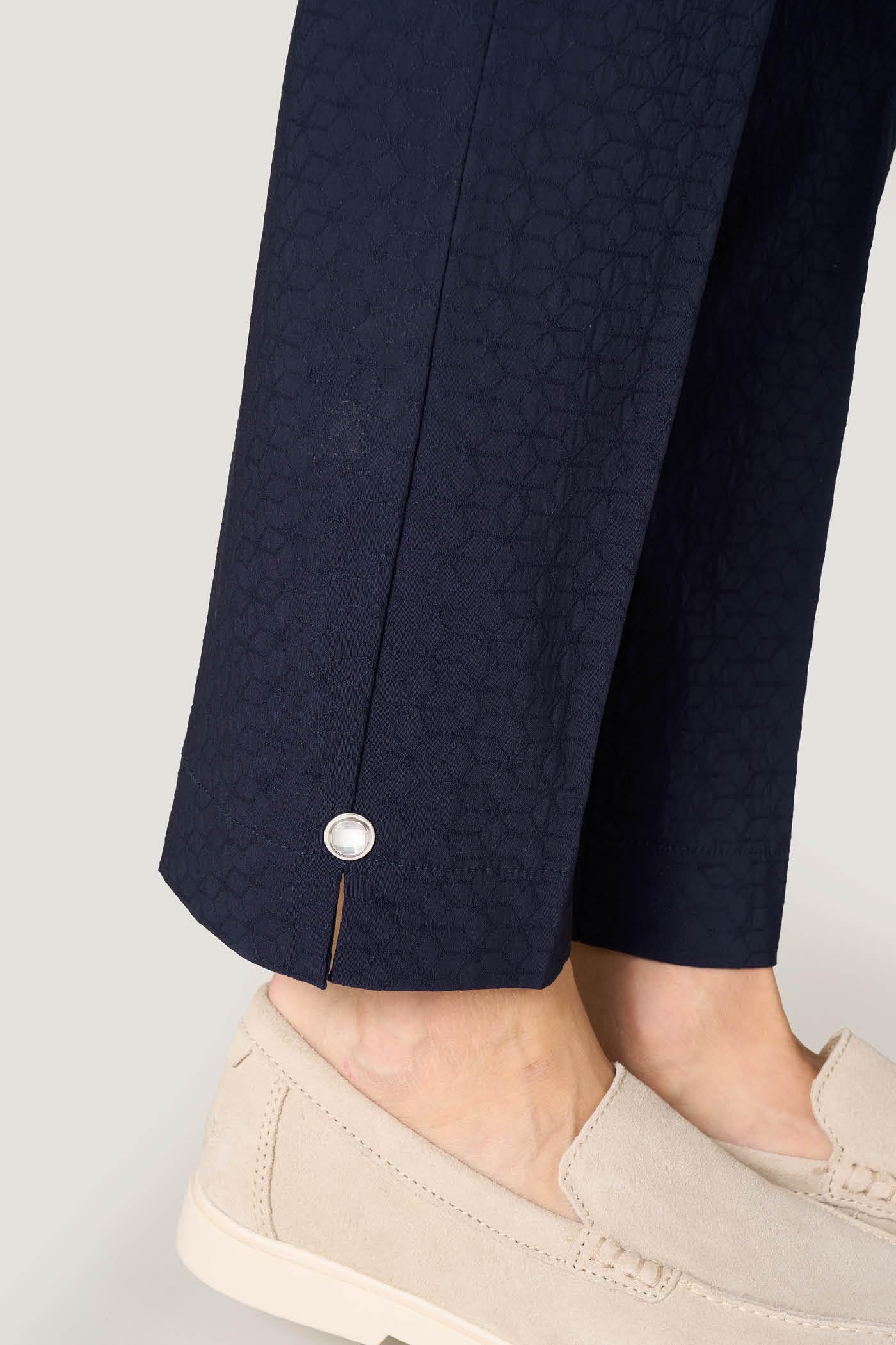 Goldenpoint Straight pantalone donna bottone bijoux nero