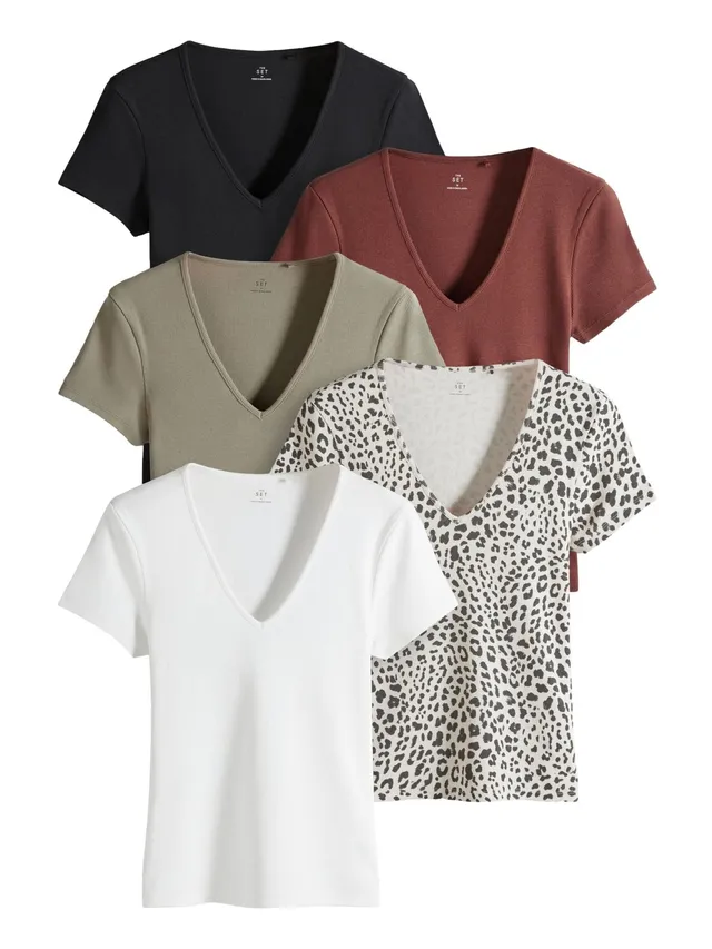 Geo Next The Set t-shirt coste maniche corte 5 pezzi cotone