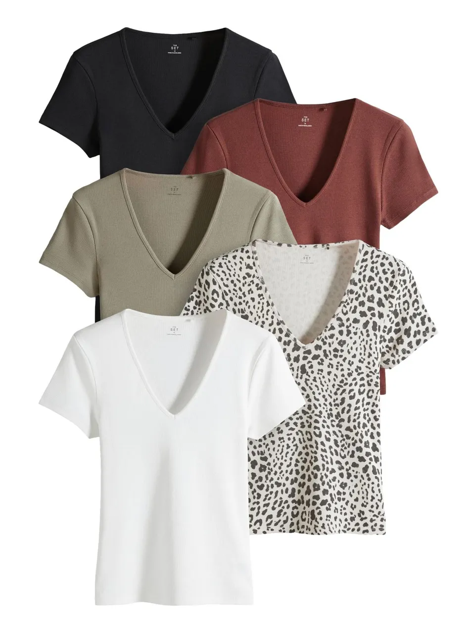 Geo Next The Set t-shirt coste maniche corte 5 pezzi cotone
