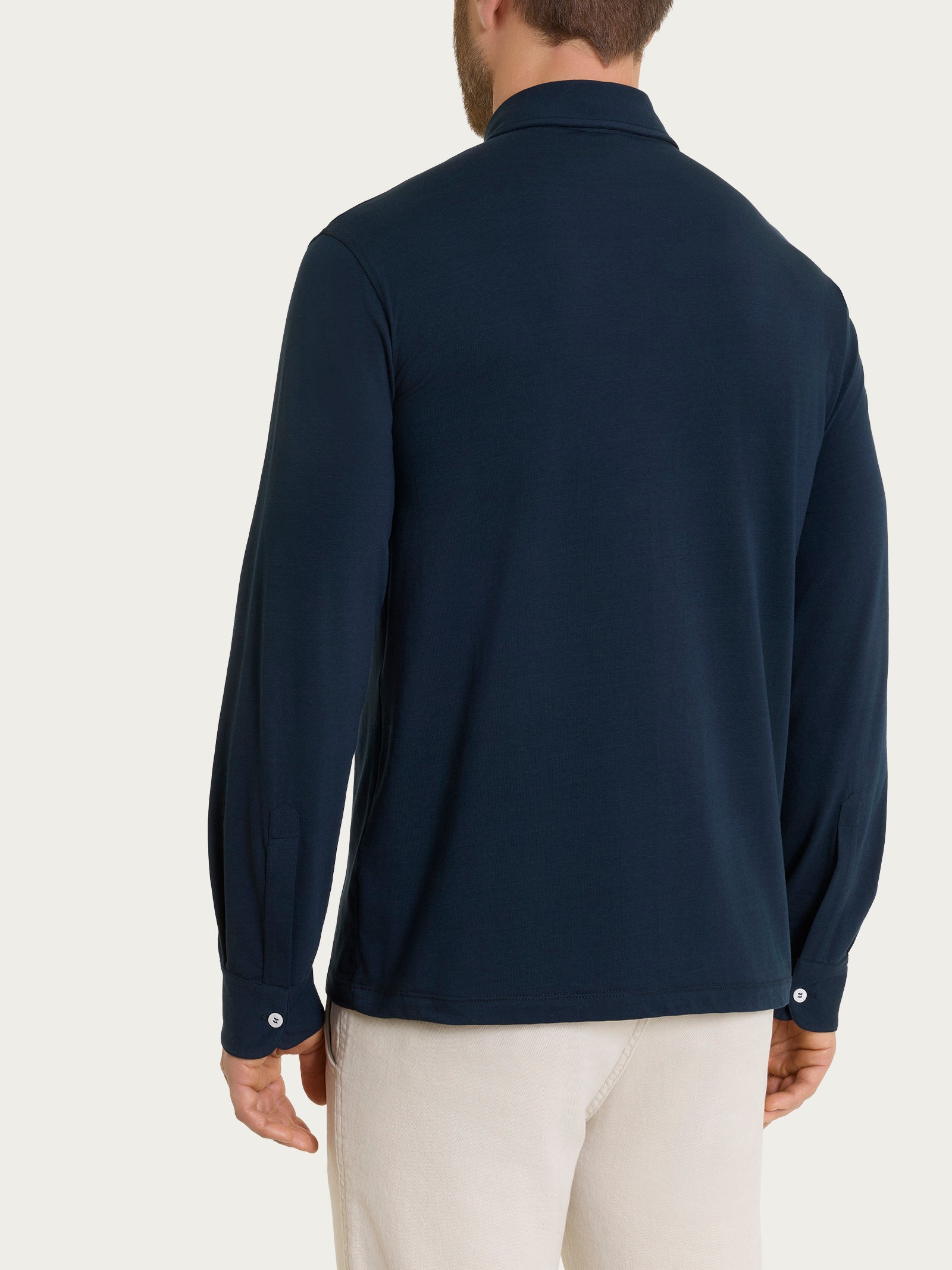 Ragno Ultralight Polo Bleu Uomo manica lunga cotone