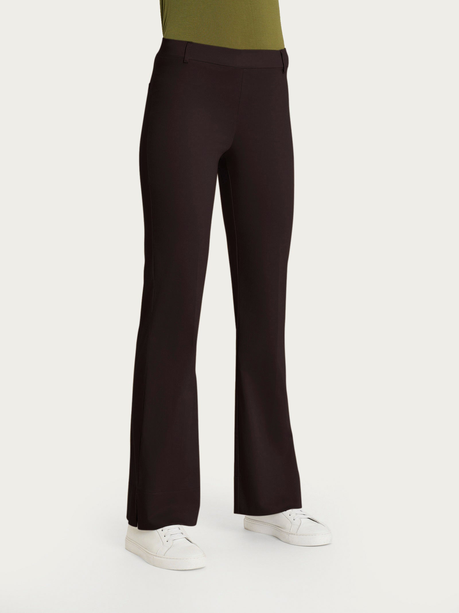 Ragno The Flare pantalone zampa cotone chocolate torte spacco