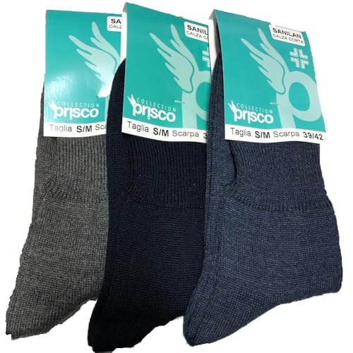 Lady C Prisco calzini corti sanitari lana uomo 3 paia caldi