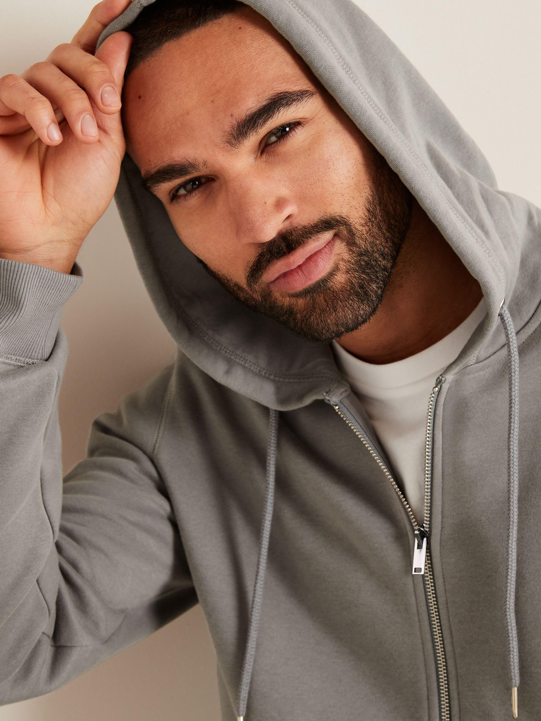 Next Zip-Up felpa uomo con cappuccio in misto cotone