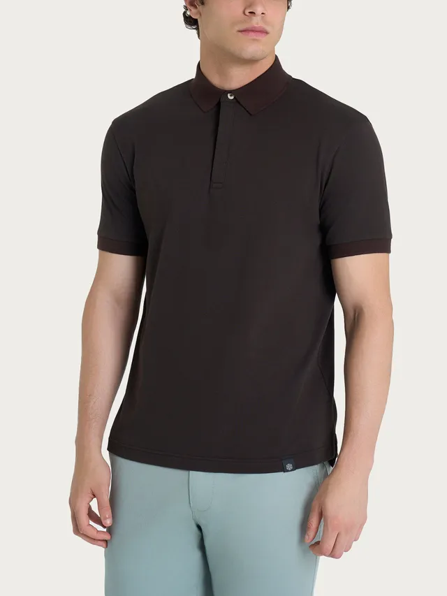 Ragno Sport Cotton Piquet Stretch Polo Chocolate Torte cotone