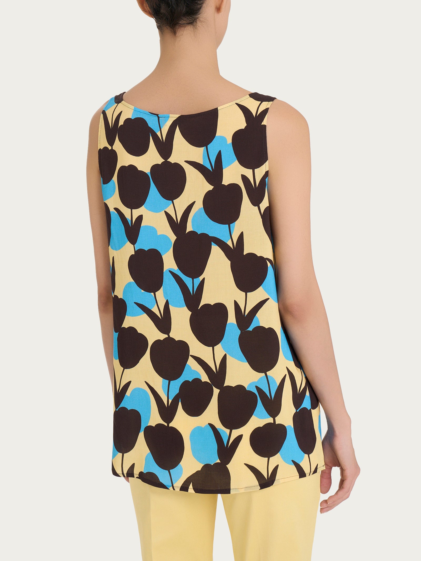 Ragno EcoSeta Top Donna Viscosa Fantasia Azure Blue