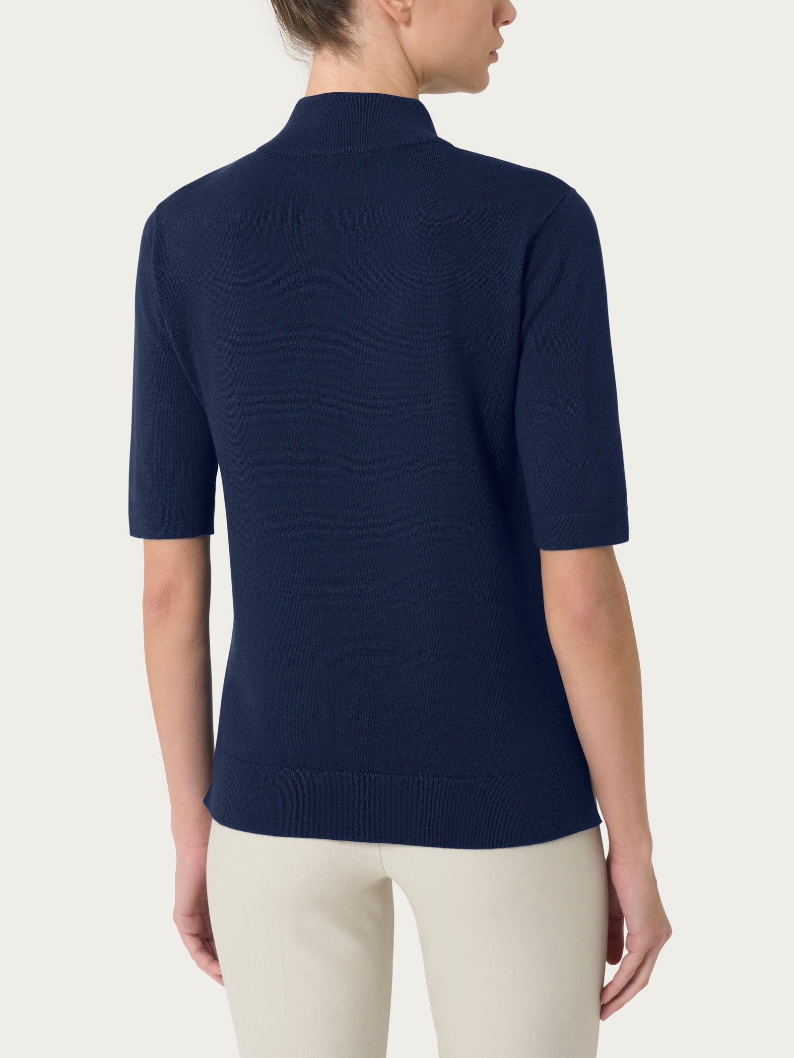 Ragno Four Seasons Lupetto maglia manica corta blu misto viscosa