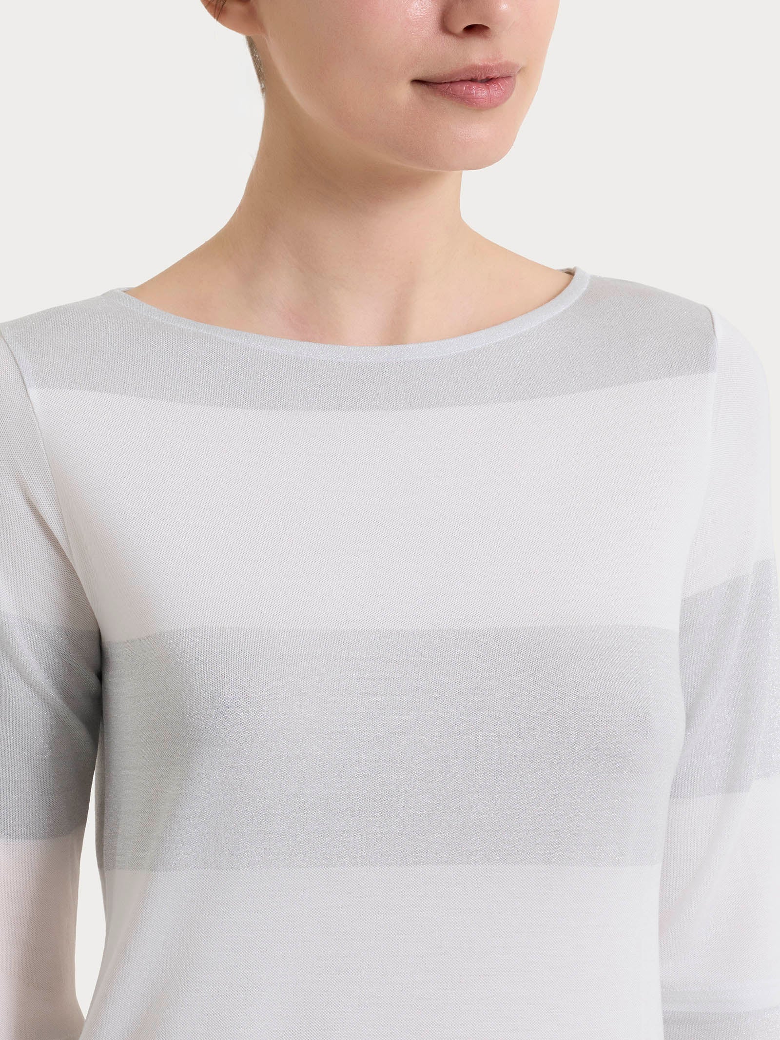 Ragno Summer Light Maglietta maglietta Bianco macro righe lurex