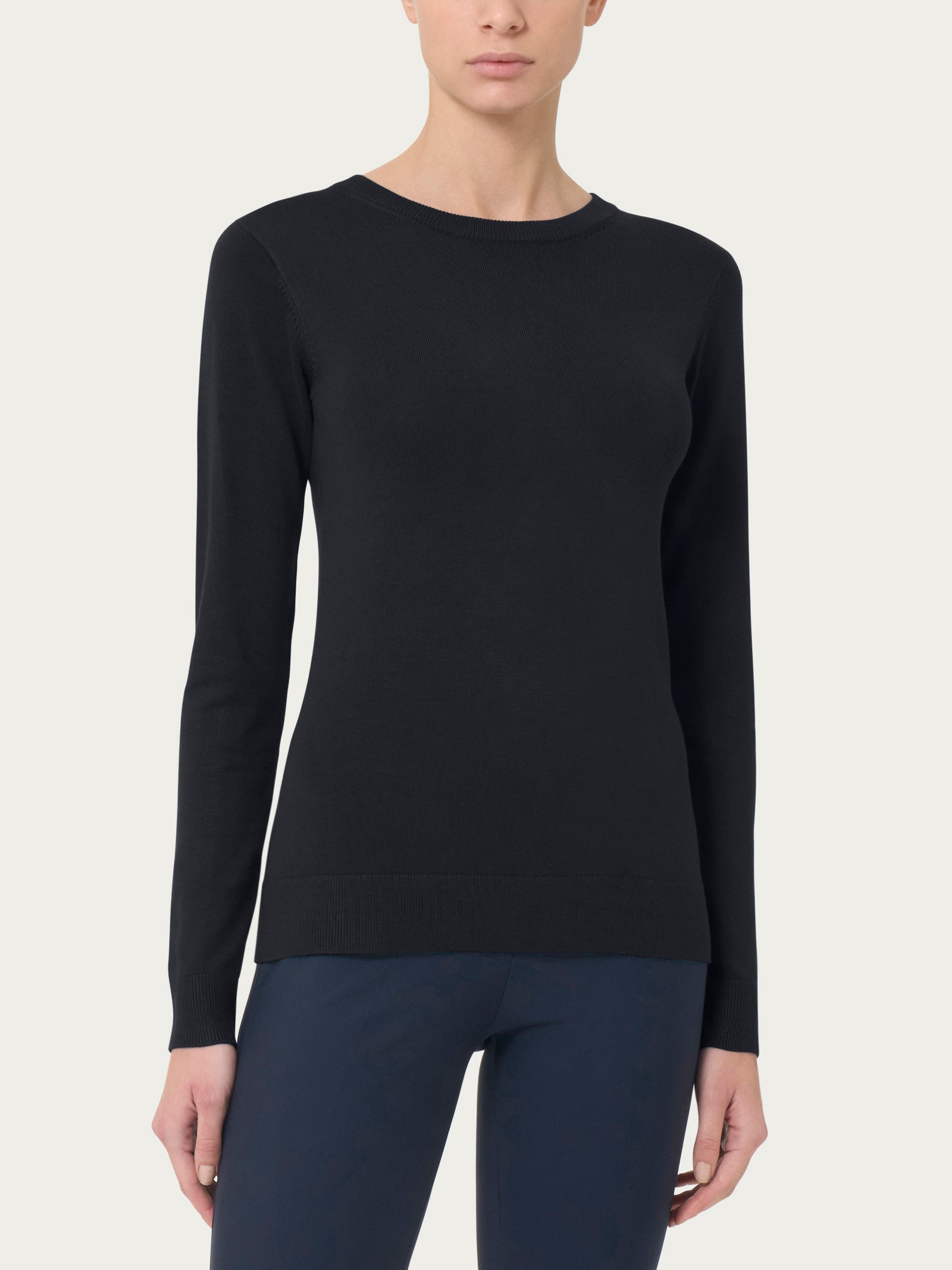 Ragno Four Seasons Maglia girocollo manica lunga nera