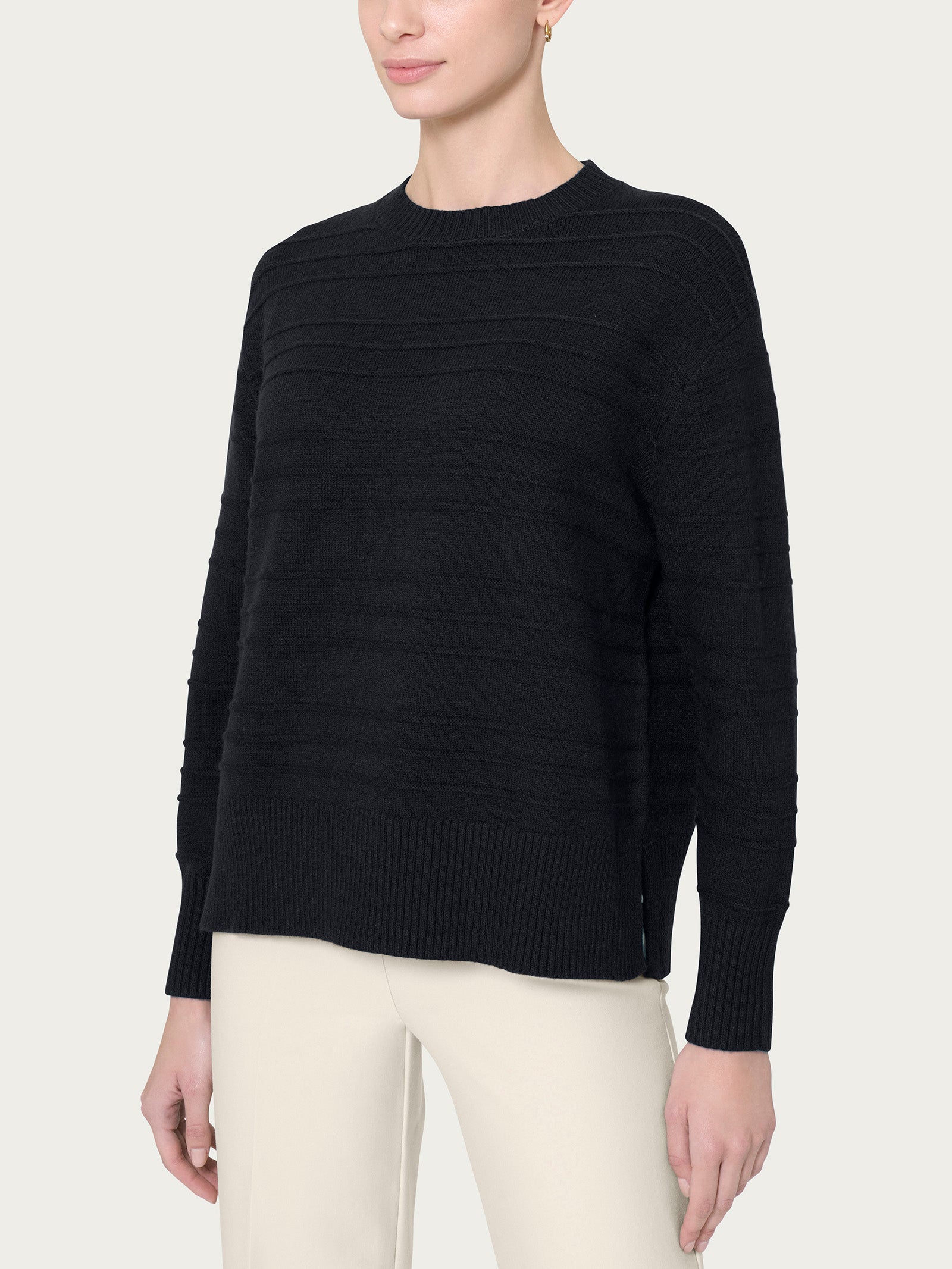 Ragno Super Soft Maglia Girocollo Donna Nero Morbida