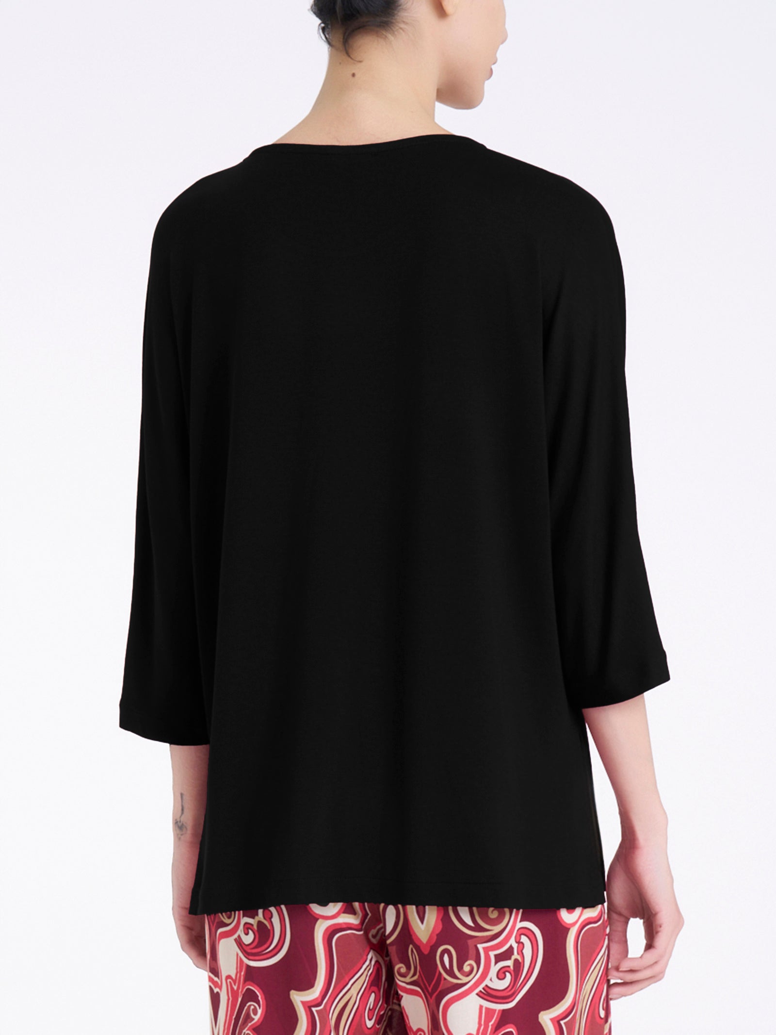 Ragno Viscosa Summer Maxi T-Shirt Manica 3/4 Nero