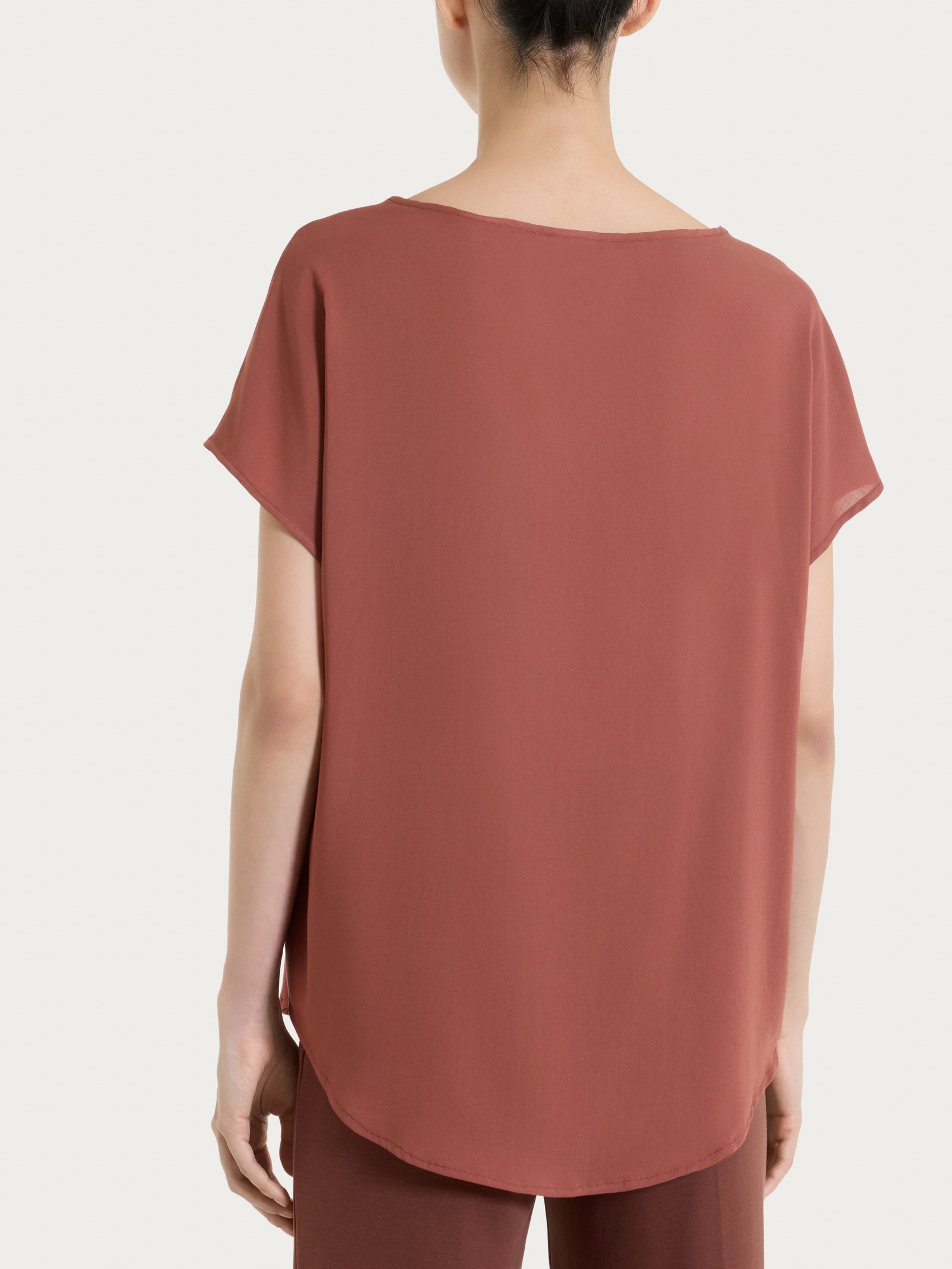 Ragno Voile Stretch kimono blusa Mahogany leggera