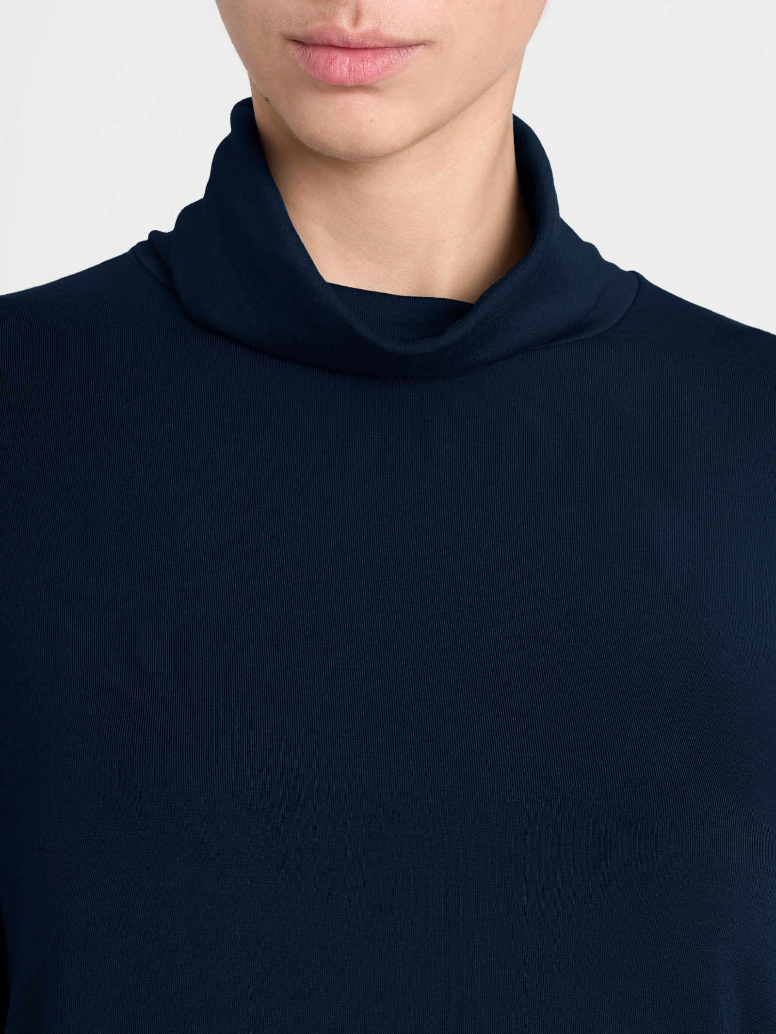 Ragno Eco Viscosa Dolcevita Maglia Donna Bleu Elasticizzata