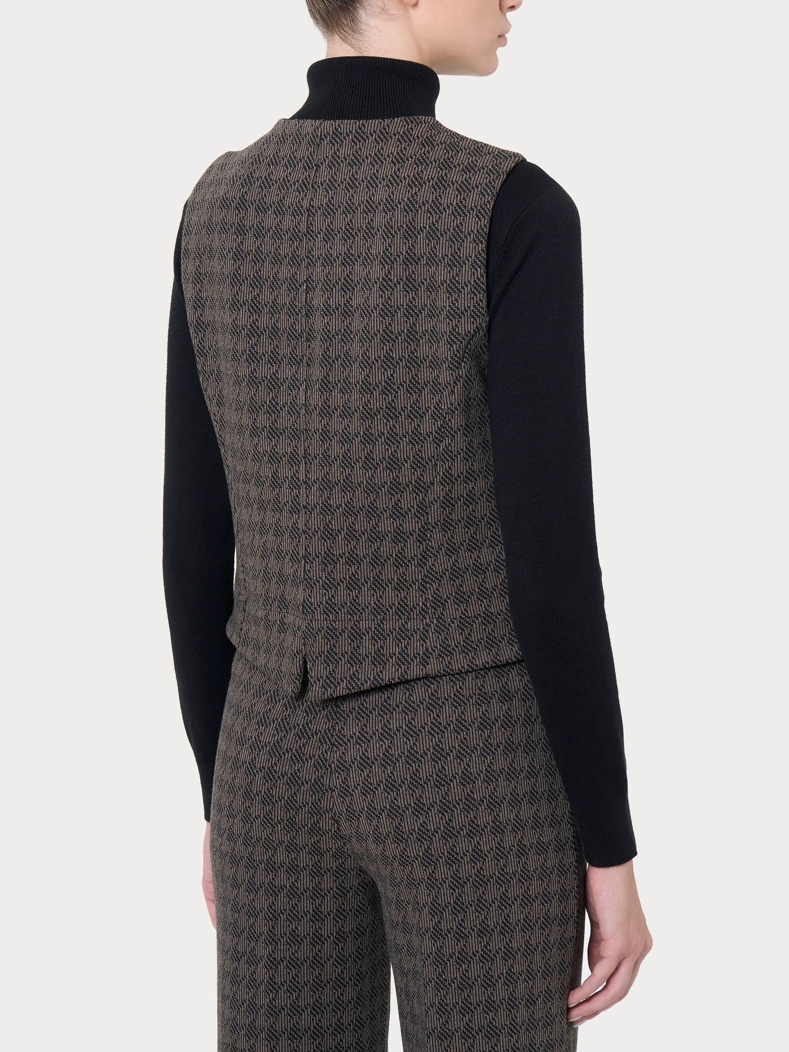 Ragno Comfort Gilet 4 Bottoni Eco Jacquard Fant. Pine Bark