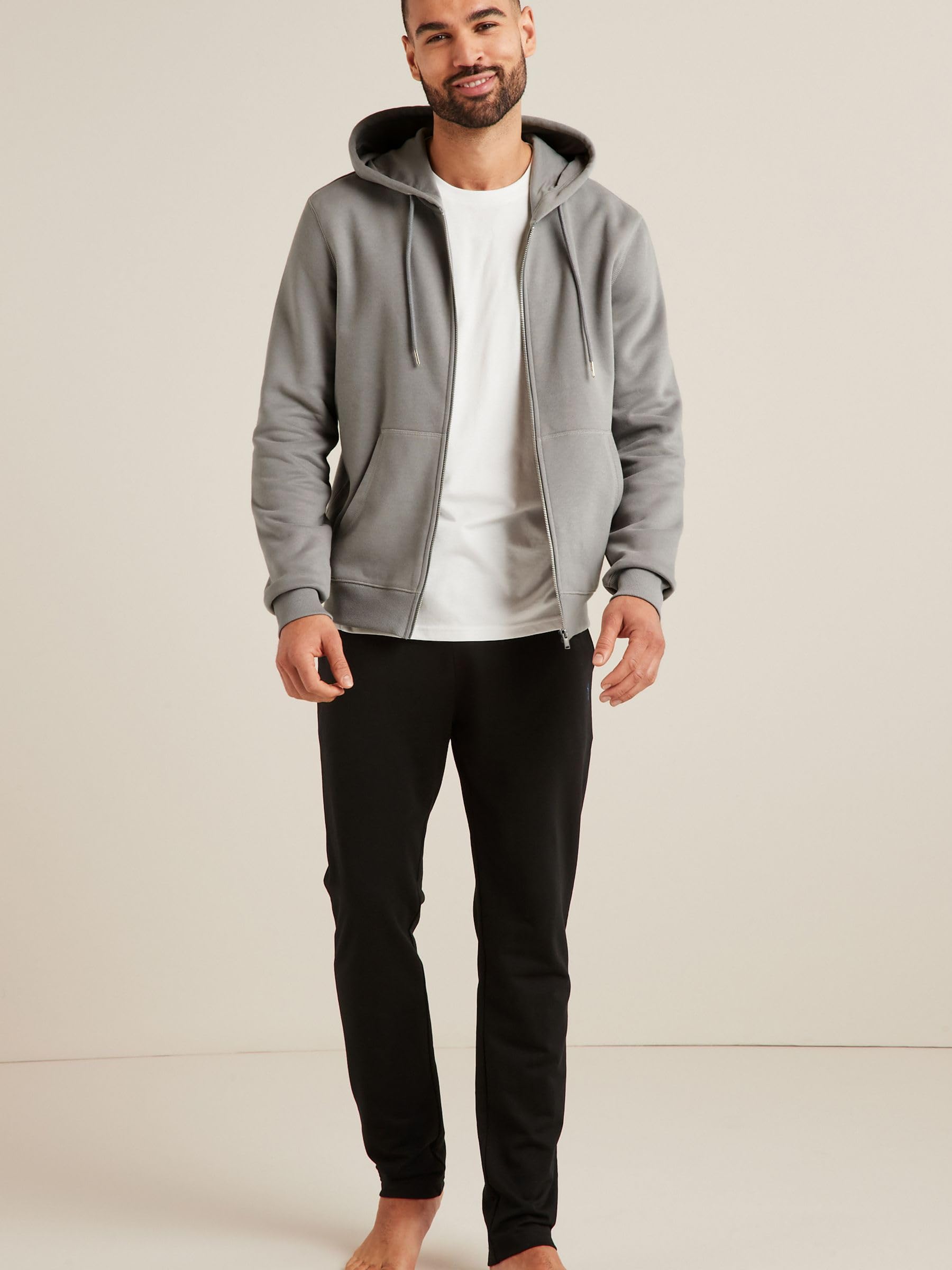 Next Zip-Up felpa uomo con cappuccio in misto cotone