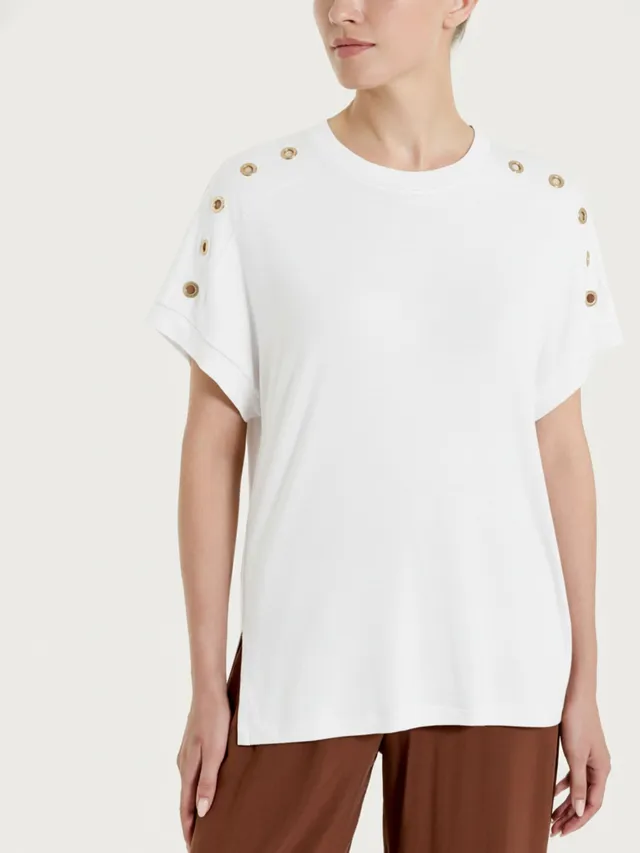 Ragno Viscosa Summer maglietta girocollo Bianco