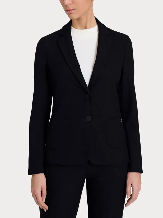 Ragno Flannel Twill Blazer Due Bottoni Nero Regular