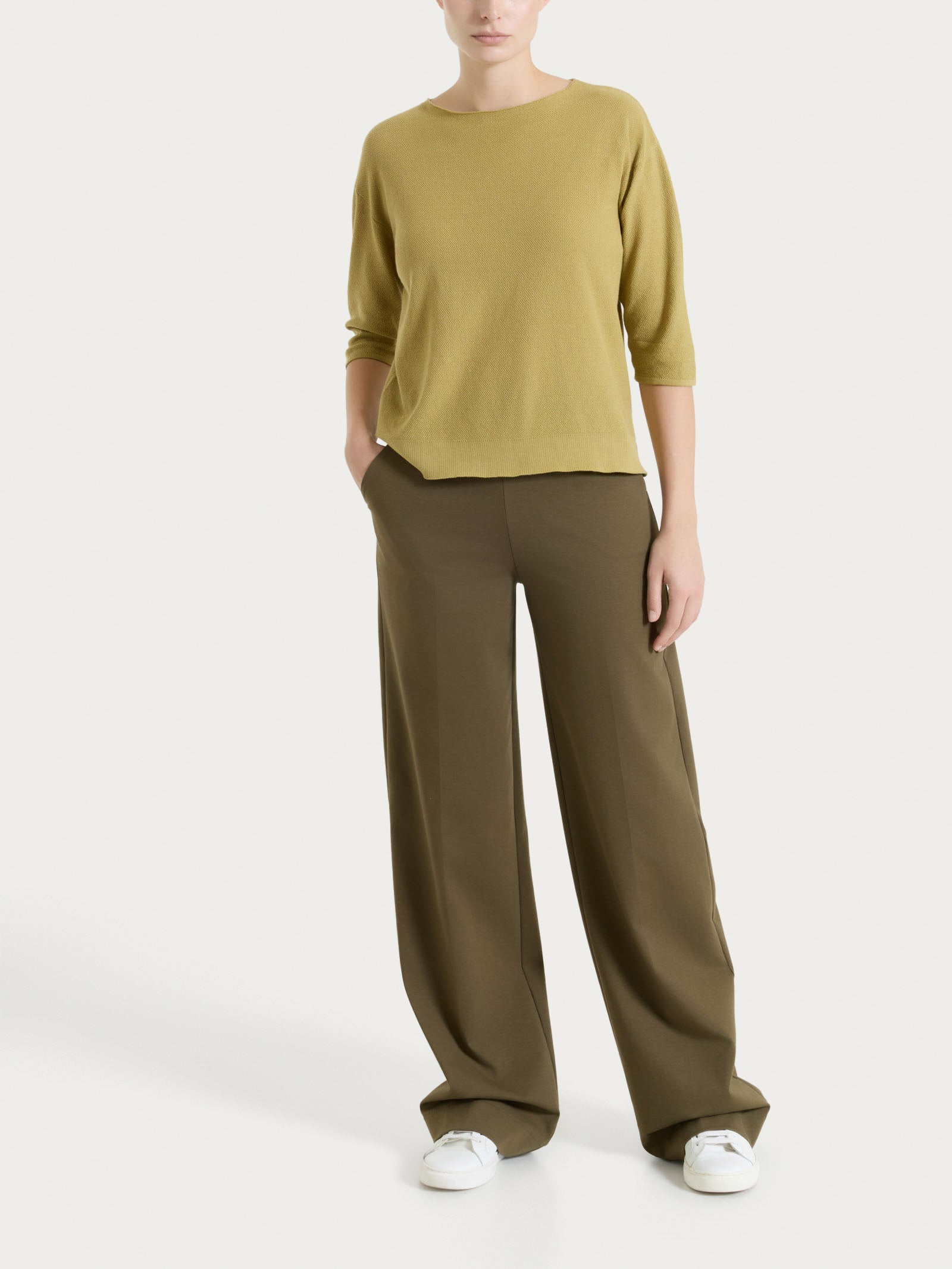 Ragno Perfetta Revolution palazzo pantalone Dark Olive leggero