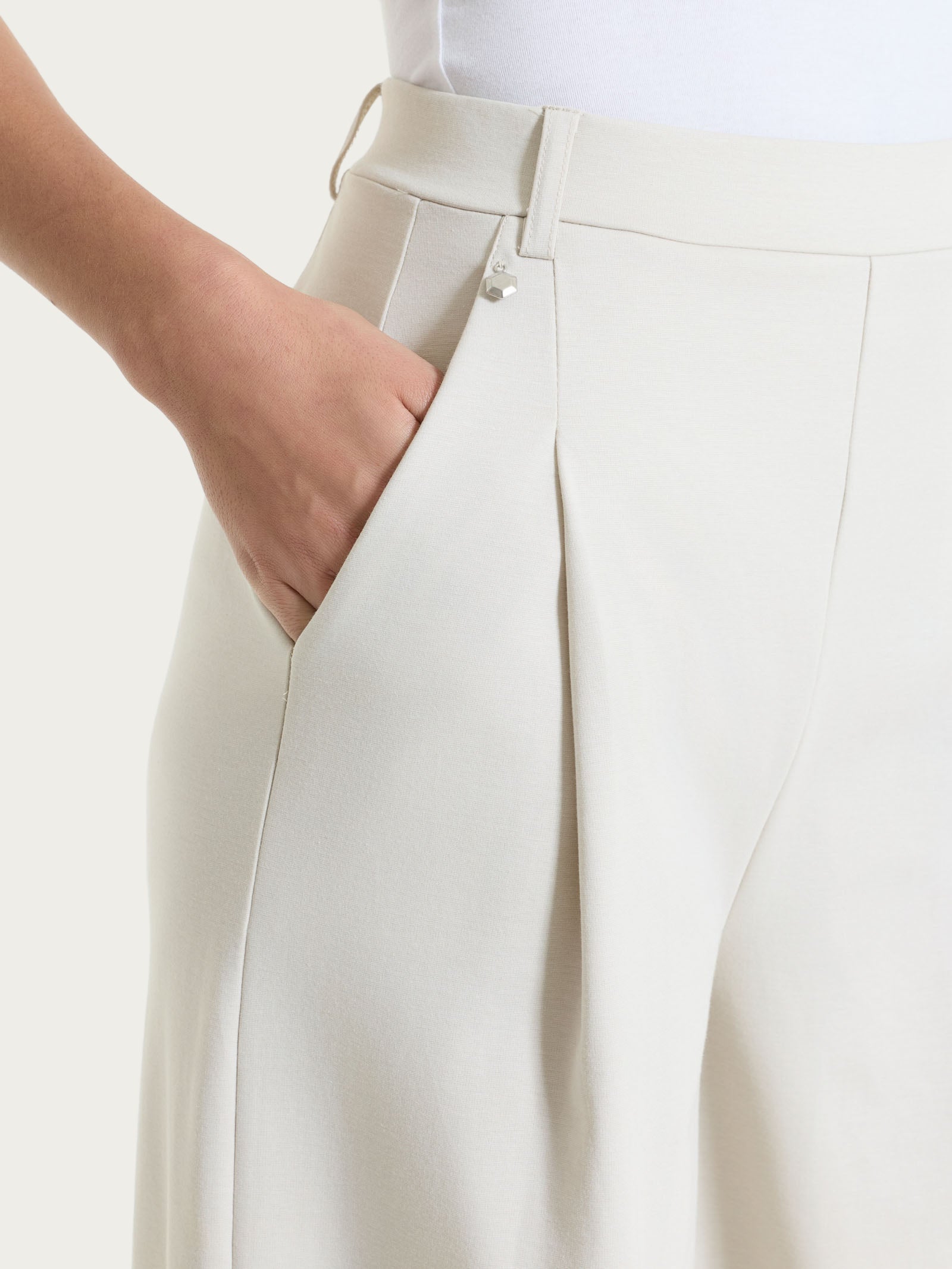 Ragno Compact Light Lungo con Pinces Pantalone Palazzo Champignon cotone