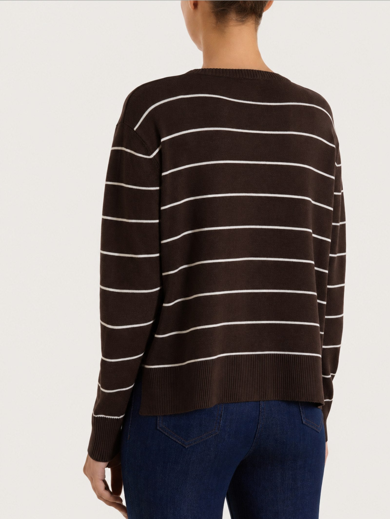 Ragno Four Seasons Maglia Girocollo Righe Chocolate Torte Boxy