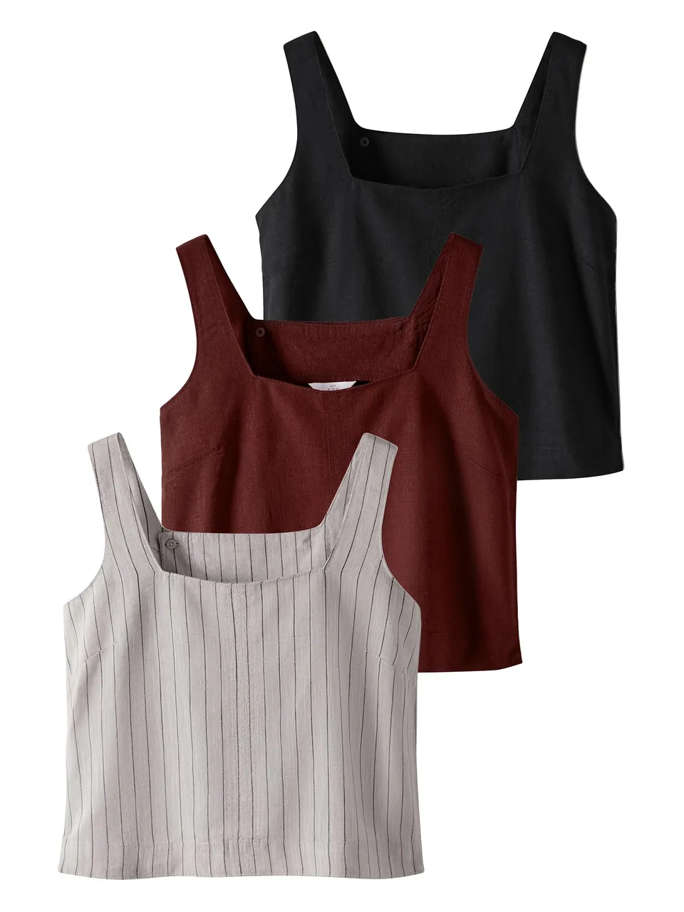 Geo Next The Set top donna 3 pezzi con lino scollo quadrato