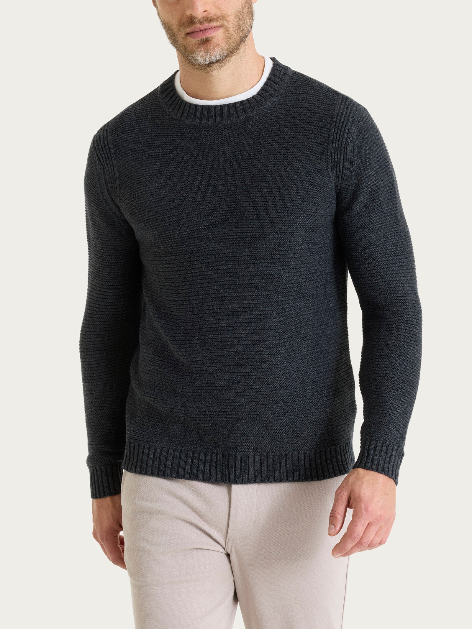 Ragno Winter Cotton Pull Girocollo uomo nero caldo