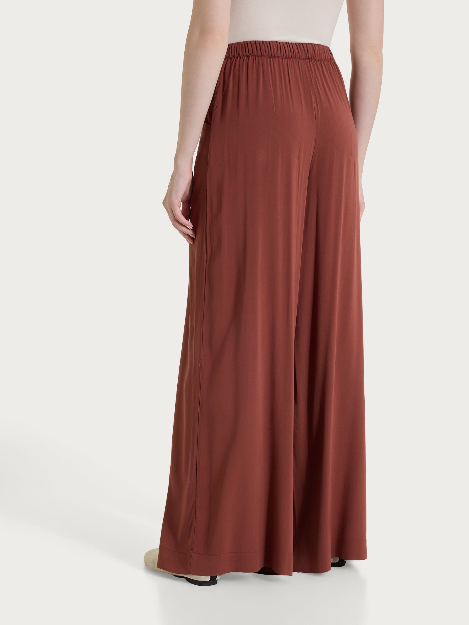 Ragno Voile Stretch Pantalone Palazzo Donna Mahogany