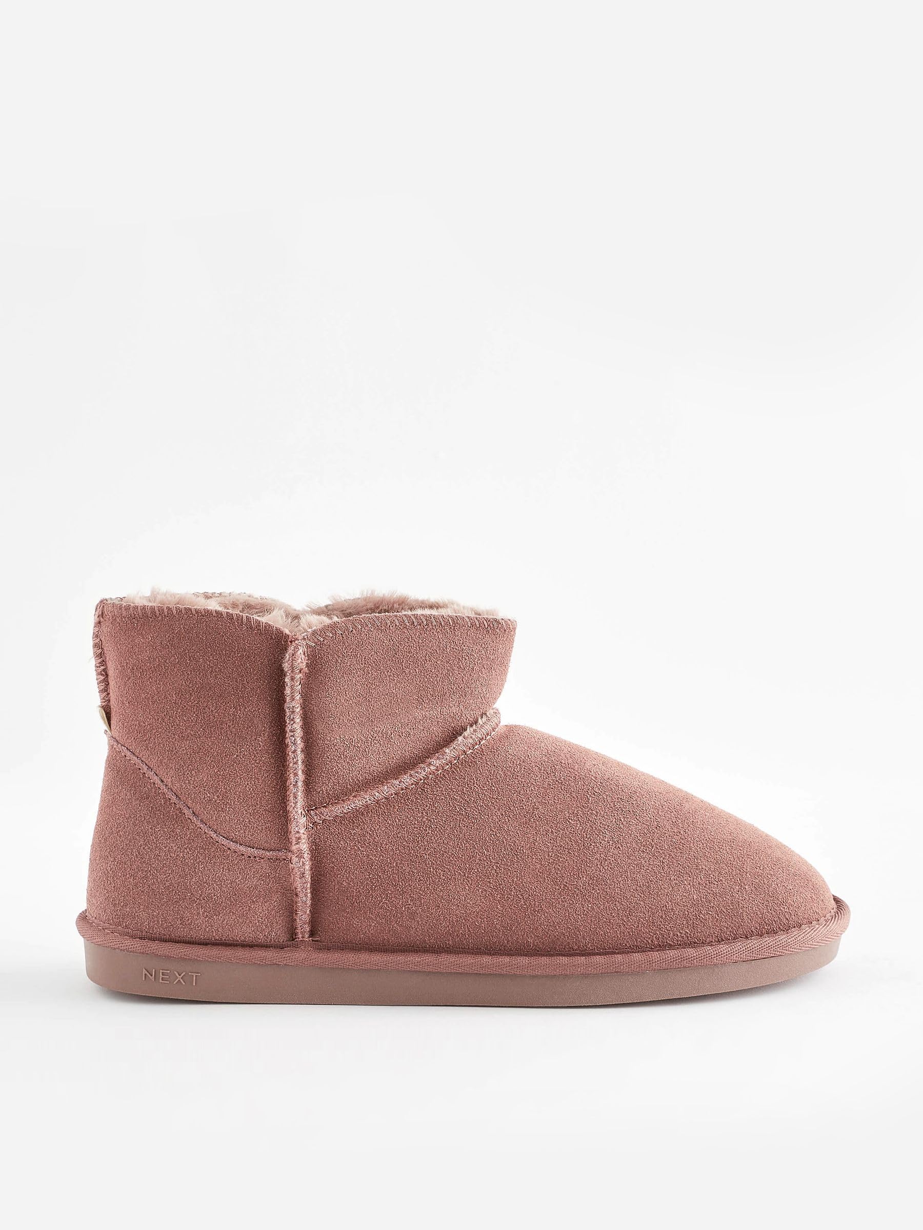 Next Pantofole Stivaletto Camoscio Pelliccia Donna Calde Casa
