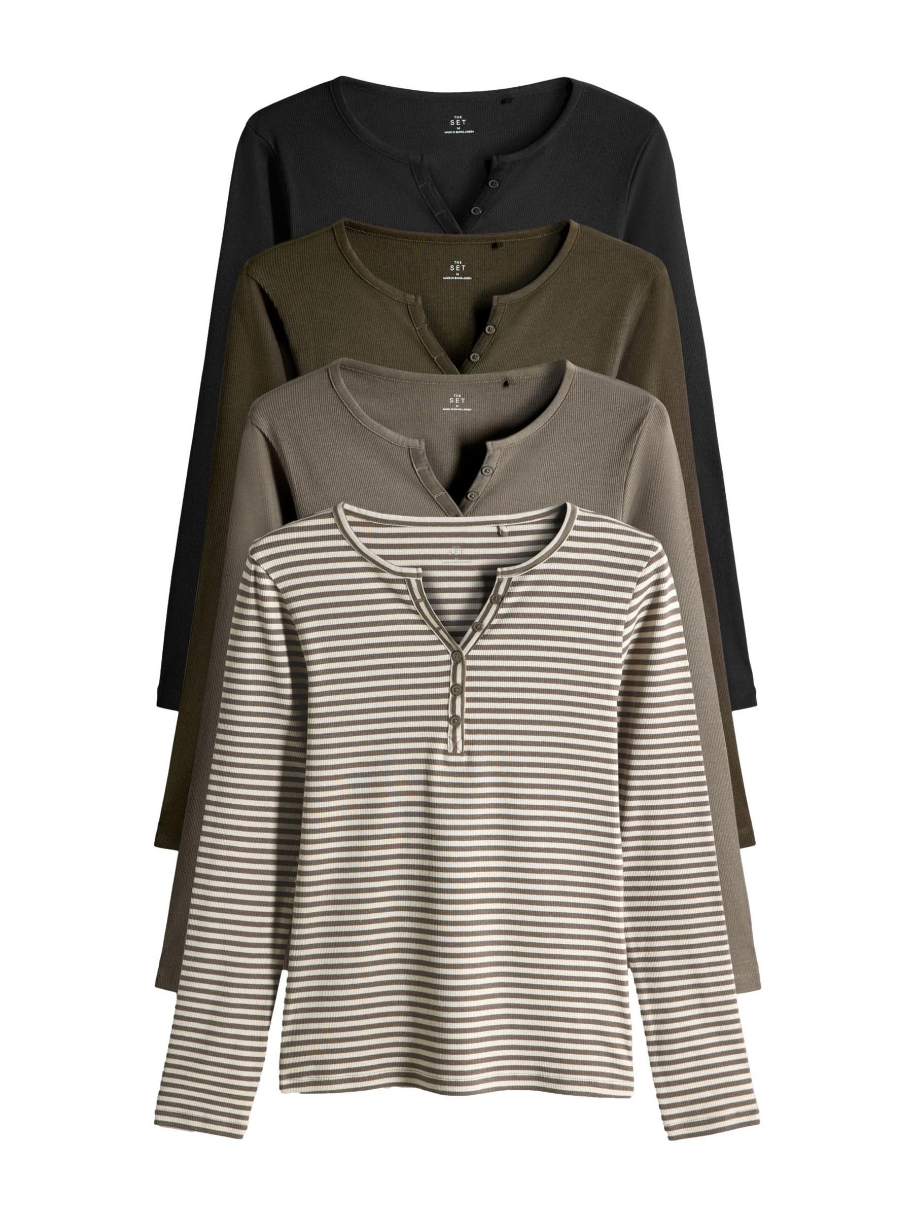 Geo Next The Set Maglia Serafino Donna 4 Pezzi Maniche Lunghe
