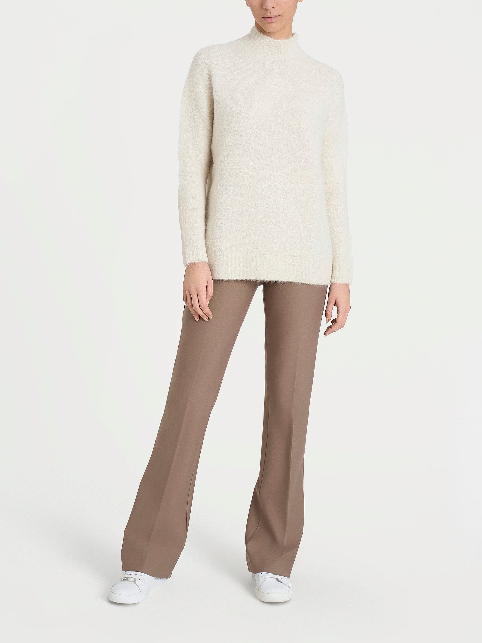 Ragno Lupetto Misto Alpaca Maglia Avorio Boxy