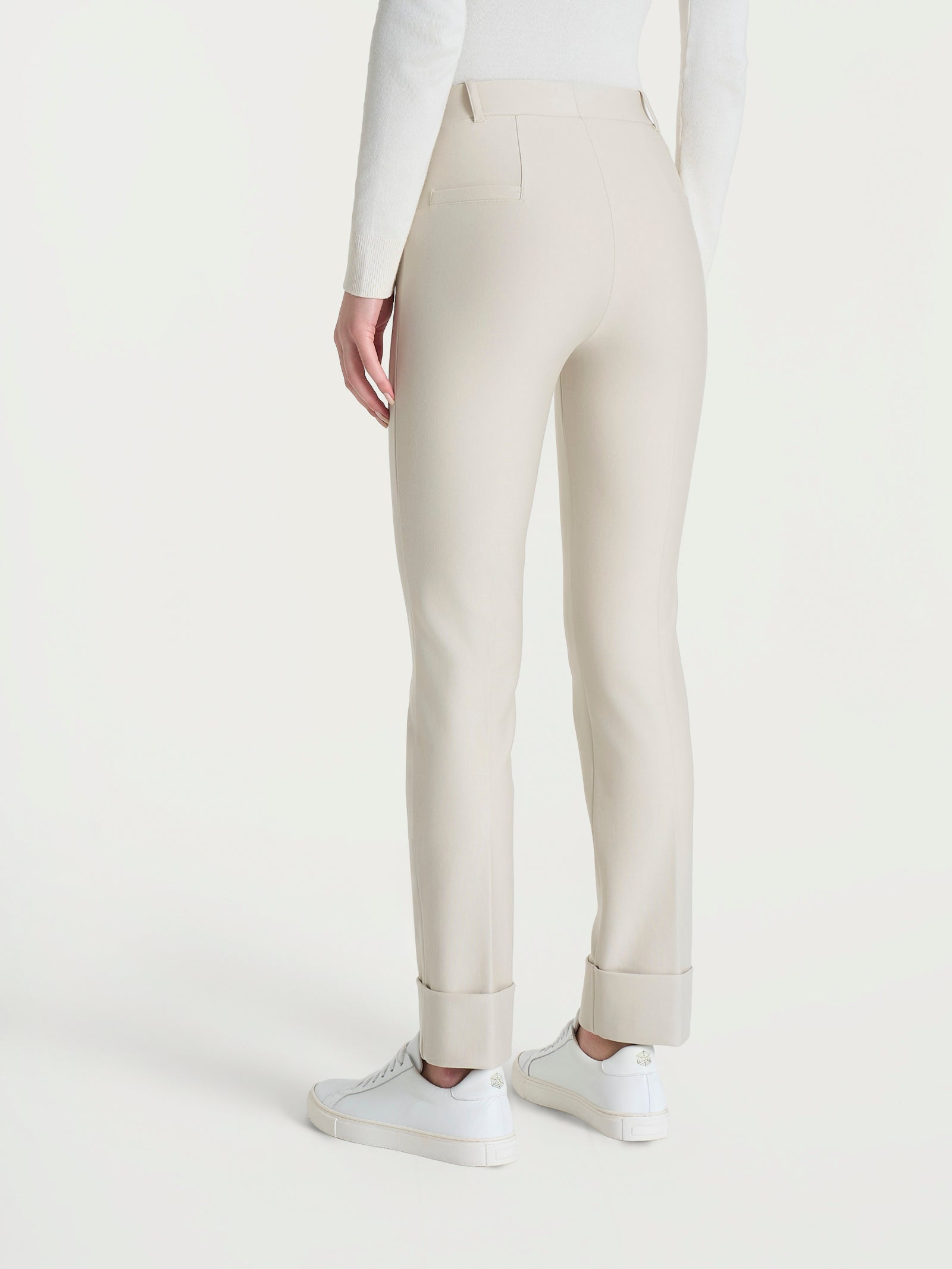 Ragno Compact pantalone slim dritto Champignon risvolto