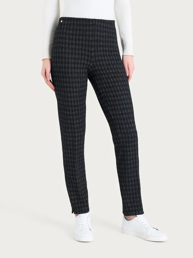 Ragno Compact pantalone sigaretta fantasia nero