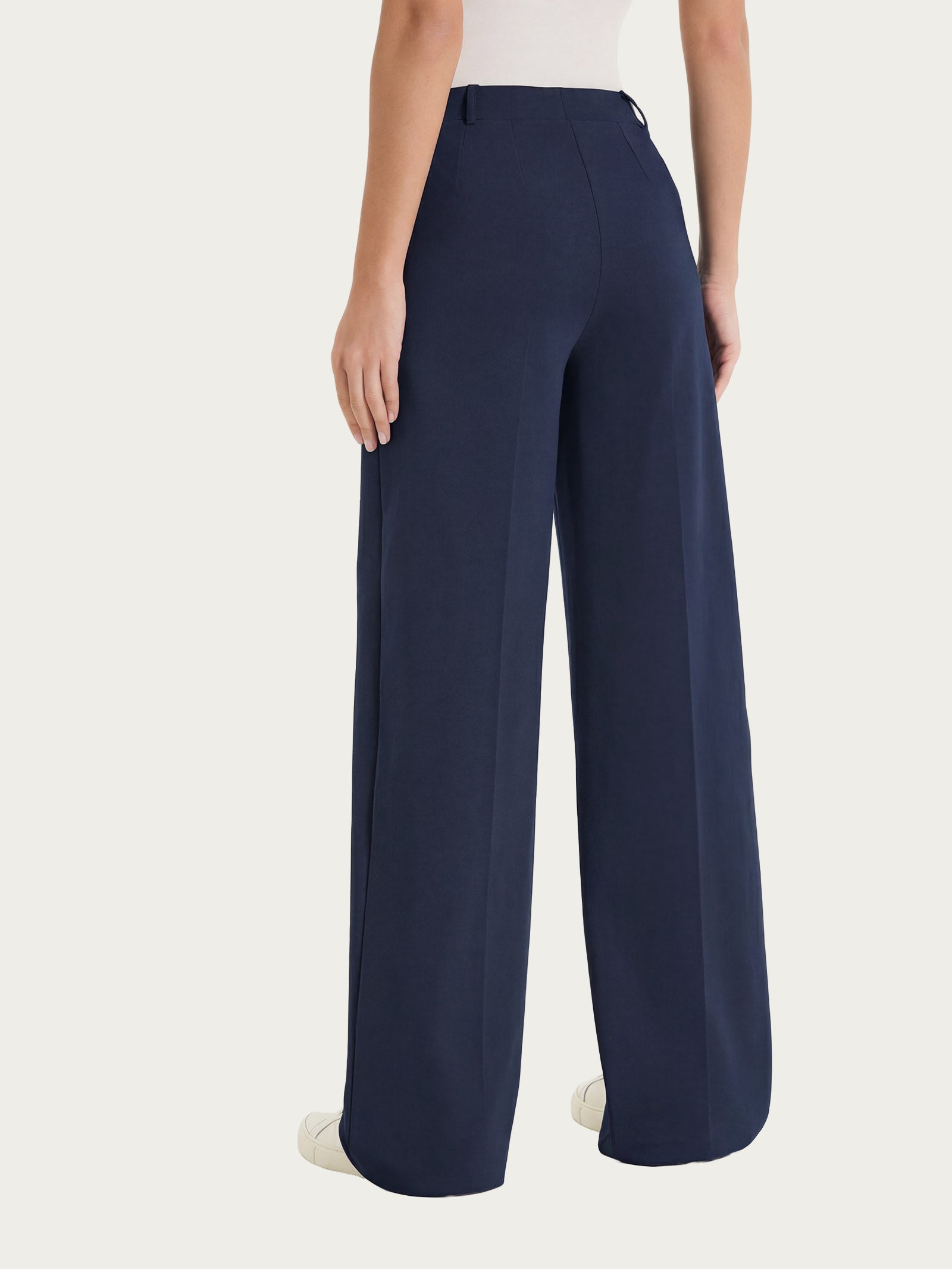 Ragno Pantalone Palazzo Wide Leg Compact Light Bleu