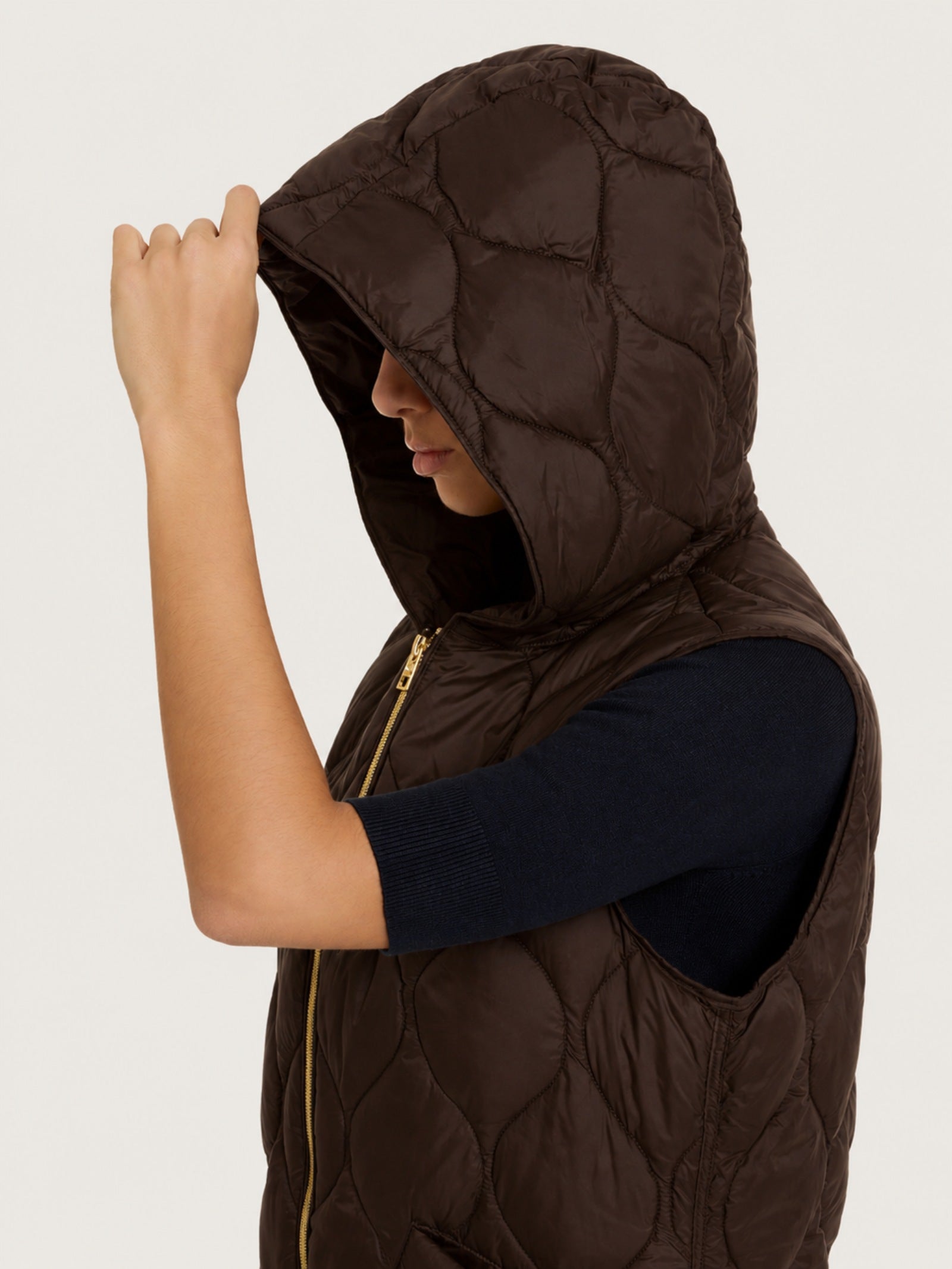 Ragno Onion Quilt Piumino Smanicato Donna Chocolate Torte