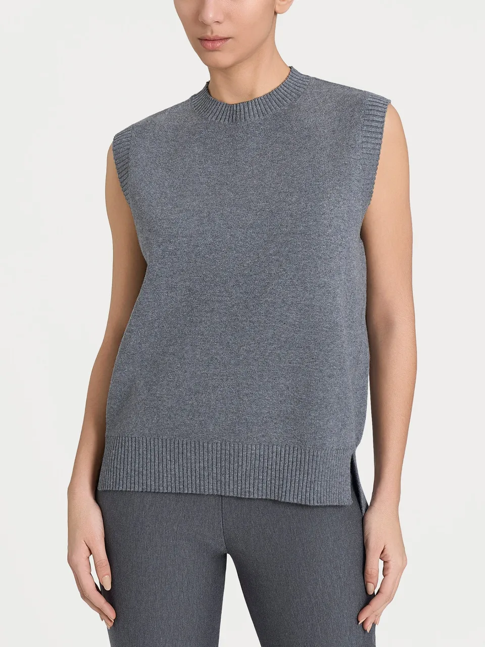 Ragno Super Soft gilet smanicato donna ferro melange