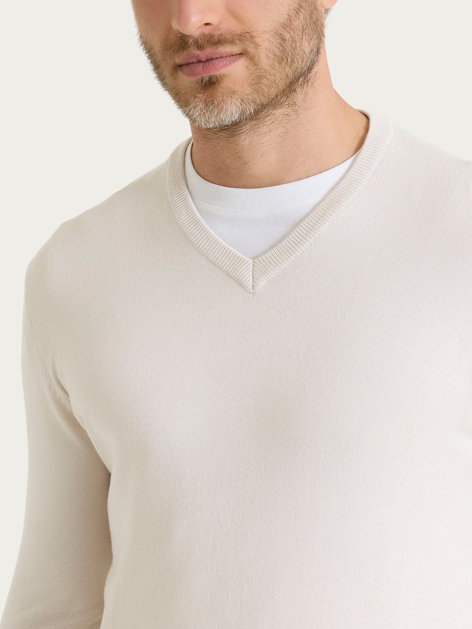 Ragno Four Seasons pull scollo V Champignon misto viscosa