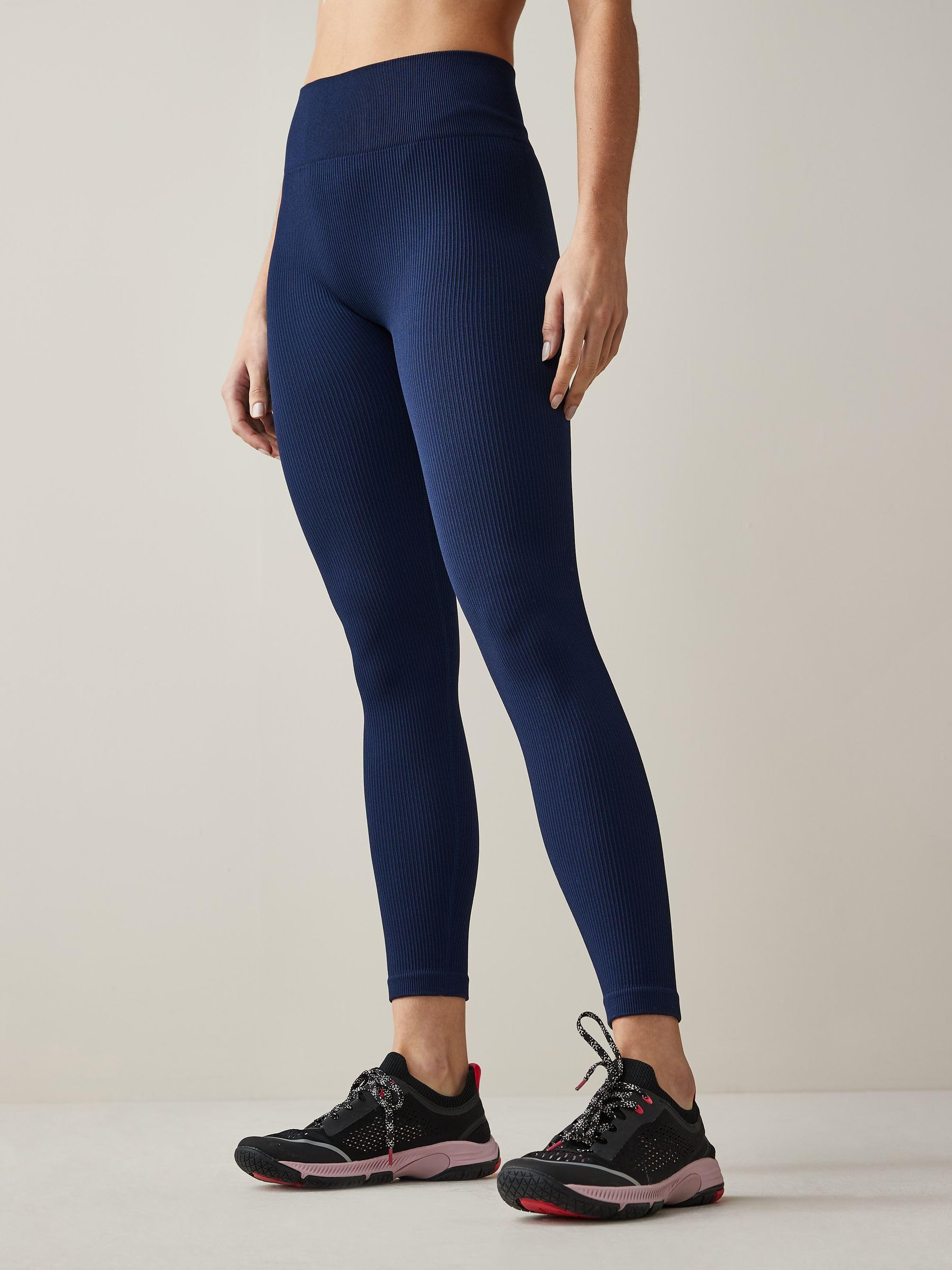 Next leggings donna coste vita alta blu senza cuciture