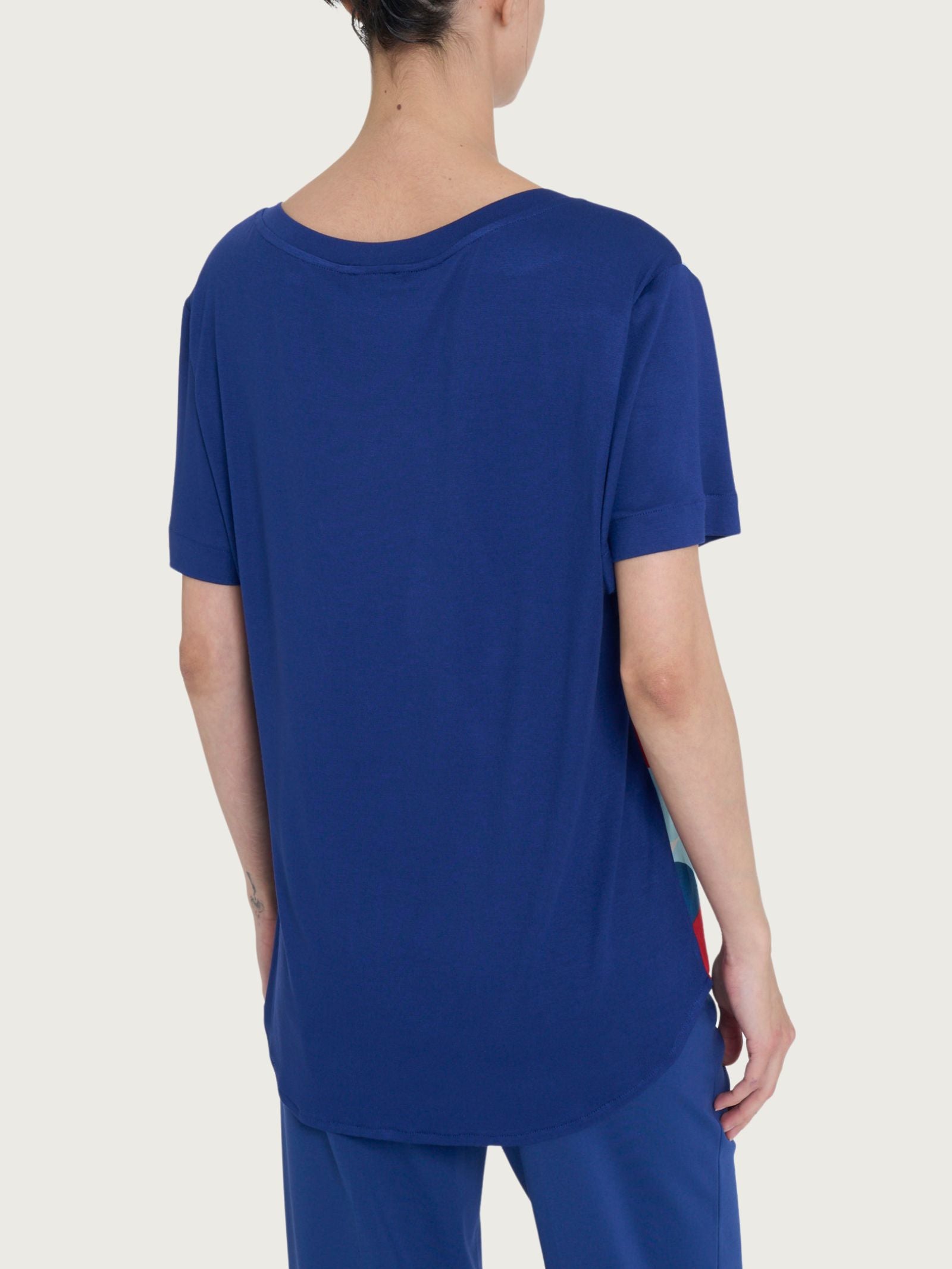 Ragno Viscosa Summer maglietta scollo barchetta fant. blueberry