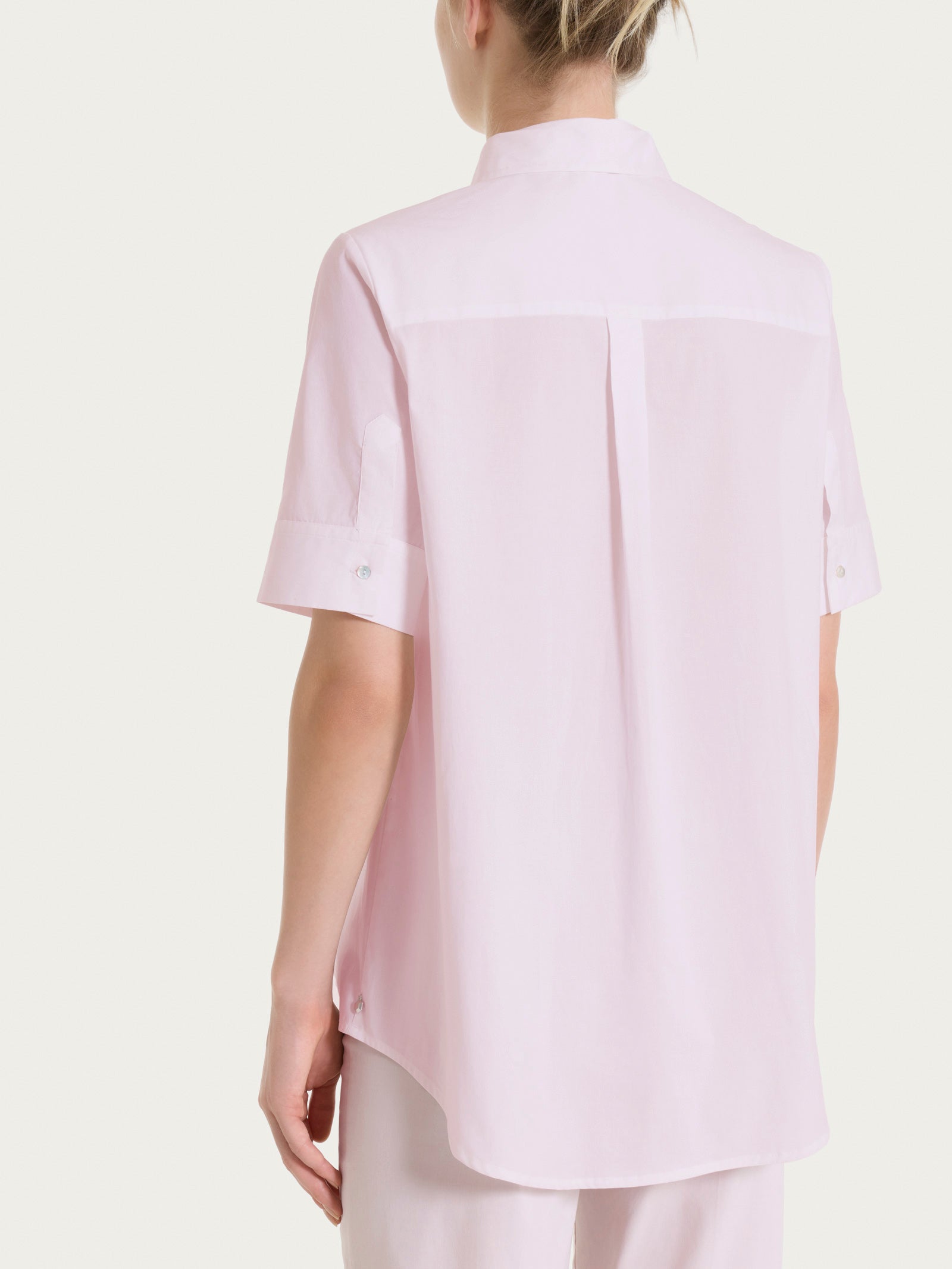 Ragno Camicia Collo Serafino Poplin Cotone Pale Lilac