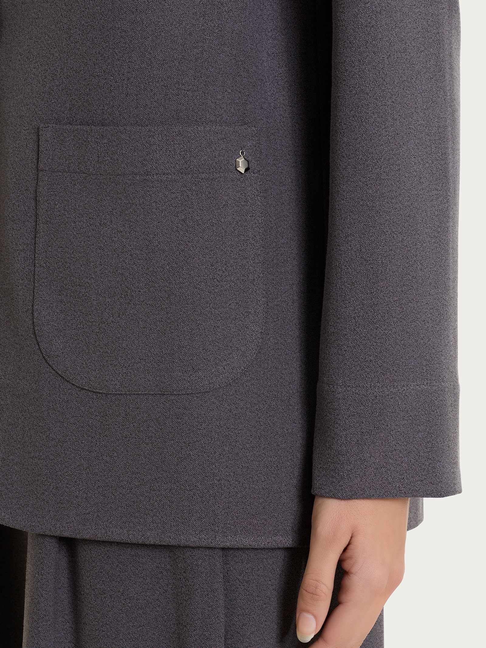 Ragno Compact Blazer Over Flannel Twill Giacca Ardesia Mel. Destrutturata