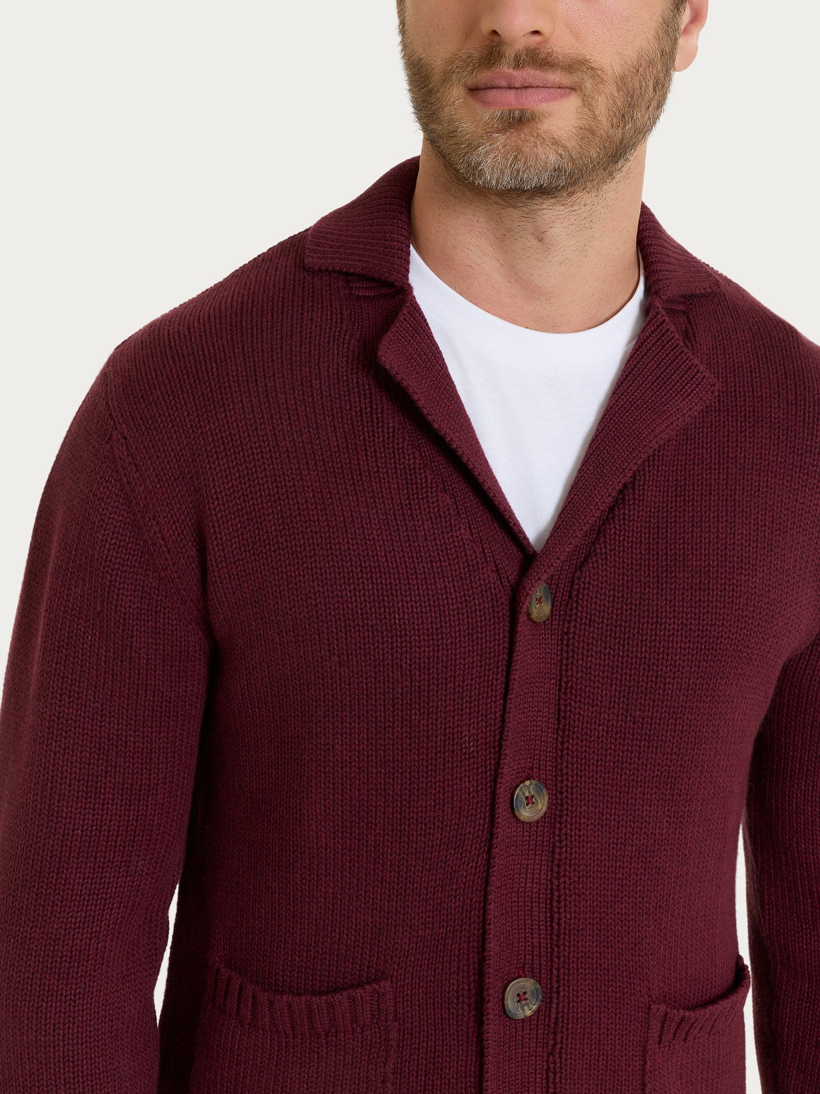 Ragno Winter Cotton Cardigan Uomo Fig Mel. puro cotone
