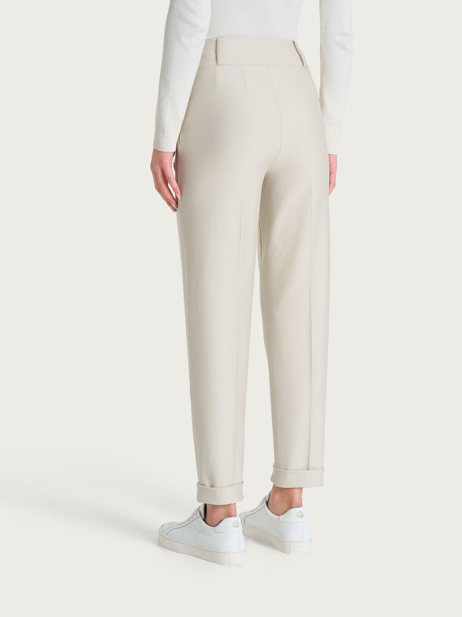 Ragno Compact Pantalone Carota Tasche Pinces Champignon viscosa stretch
