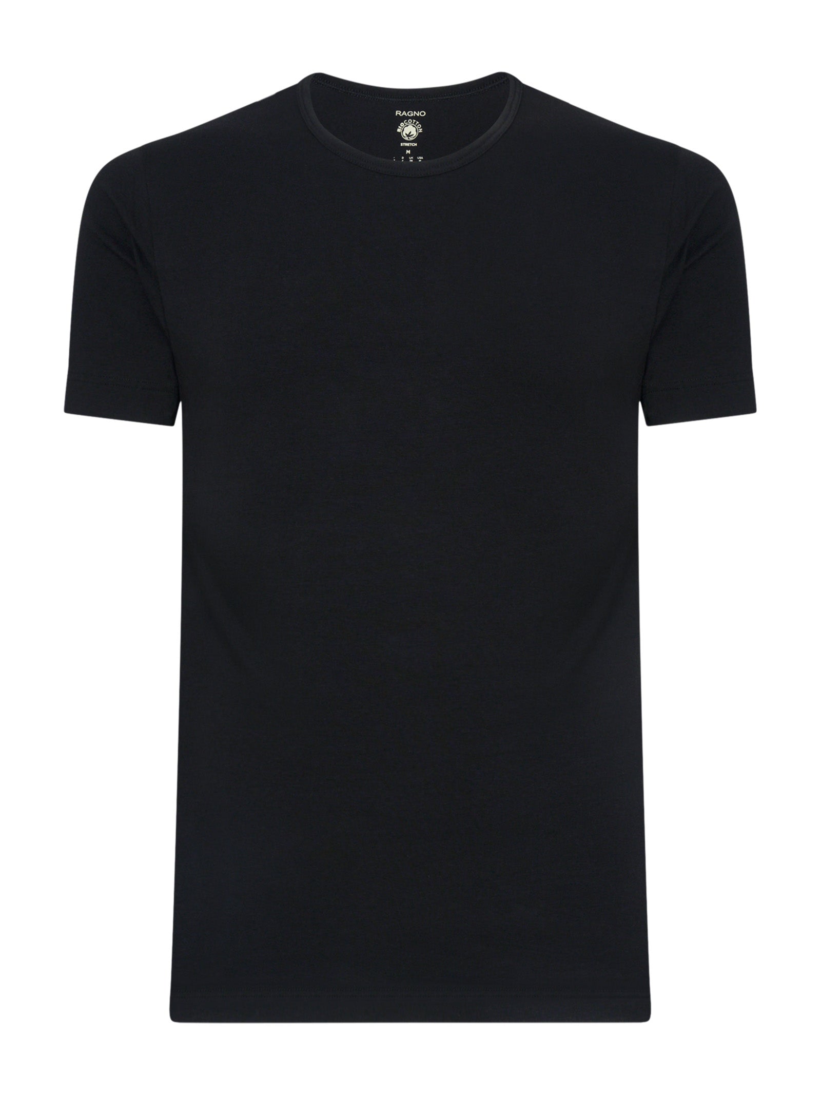 Ragno Comfort maglietta girocollo manica corta nero cotone