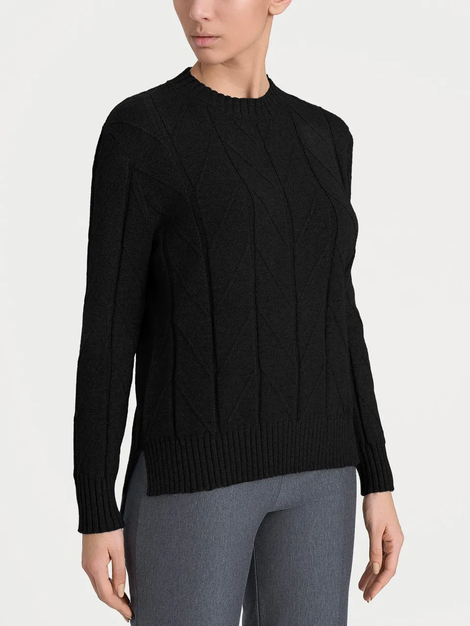 Ragno Super Soft maglia girocollo Nero punto spiga