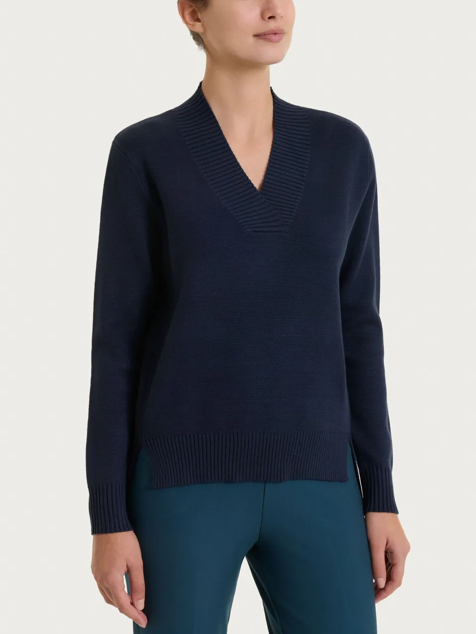 Ragno Super Soft Maglia Scollo V Blu Viscosa