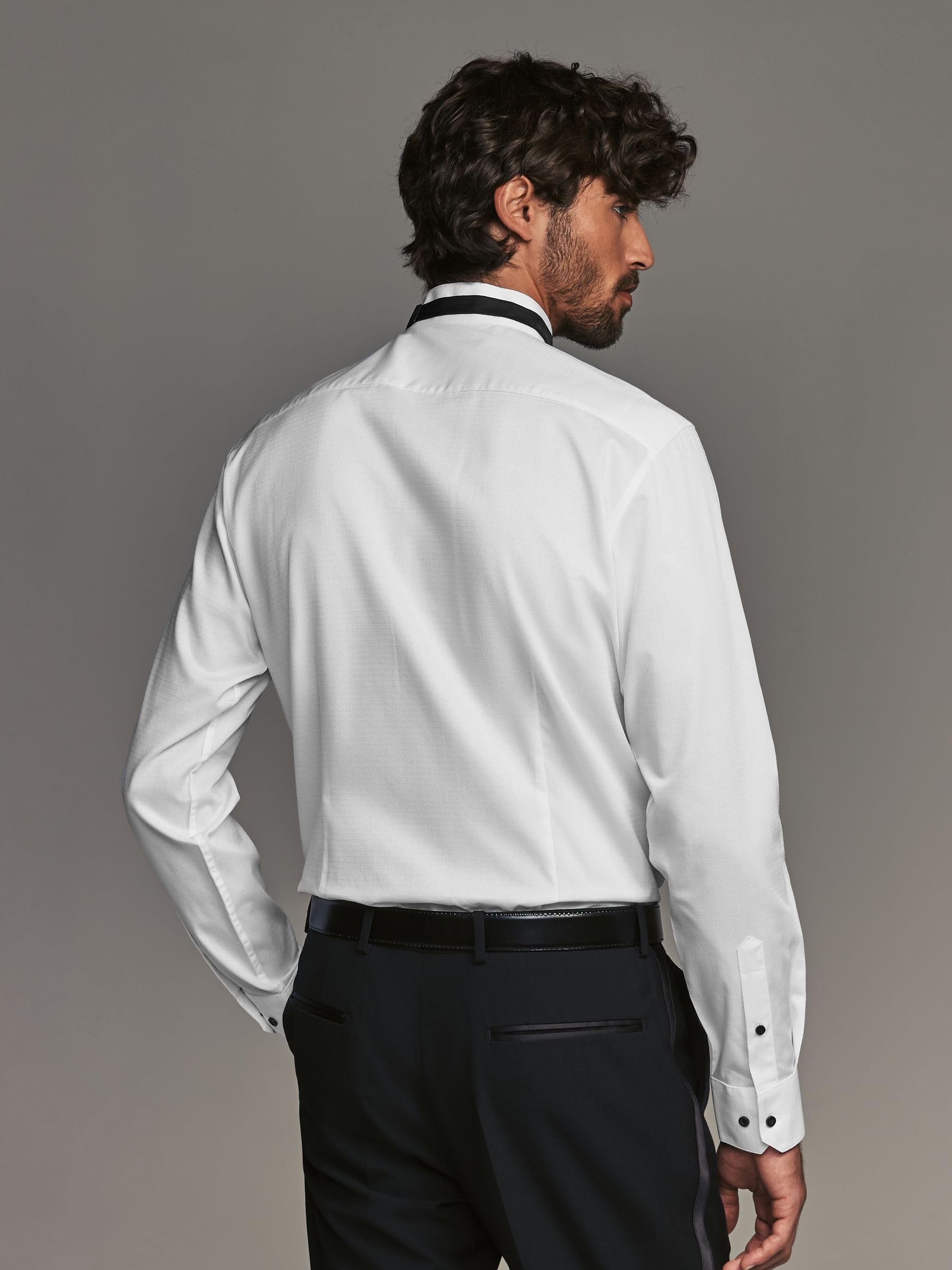 Next Camicia con Polsino Singolo camicia uomo slim con papillon